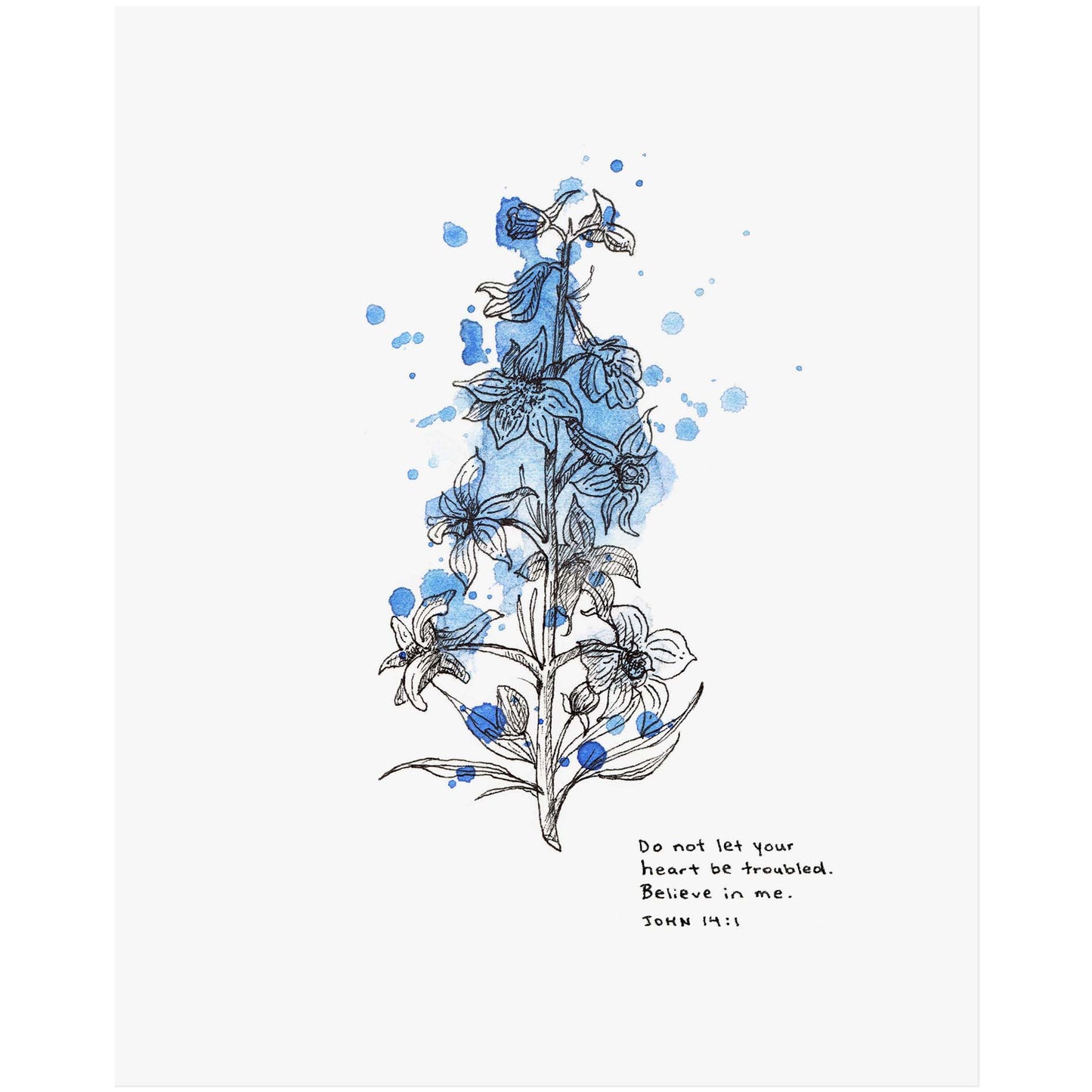 Do Not Let Your Heart Be Troubled - John 14:1 Scripture Art Print