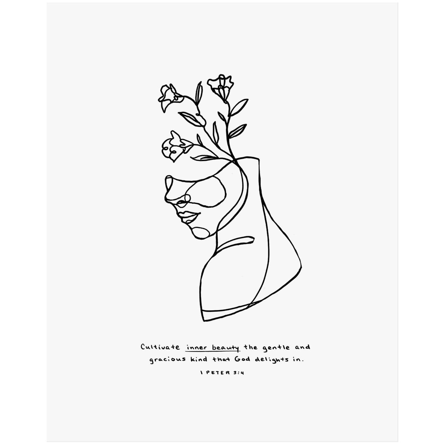 Inner Beauty - 1 Peter 3:4 Scripture Art Print