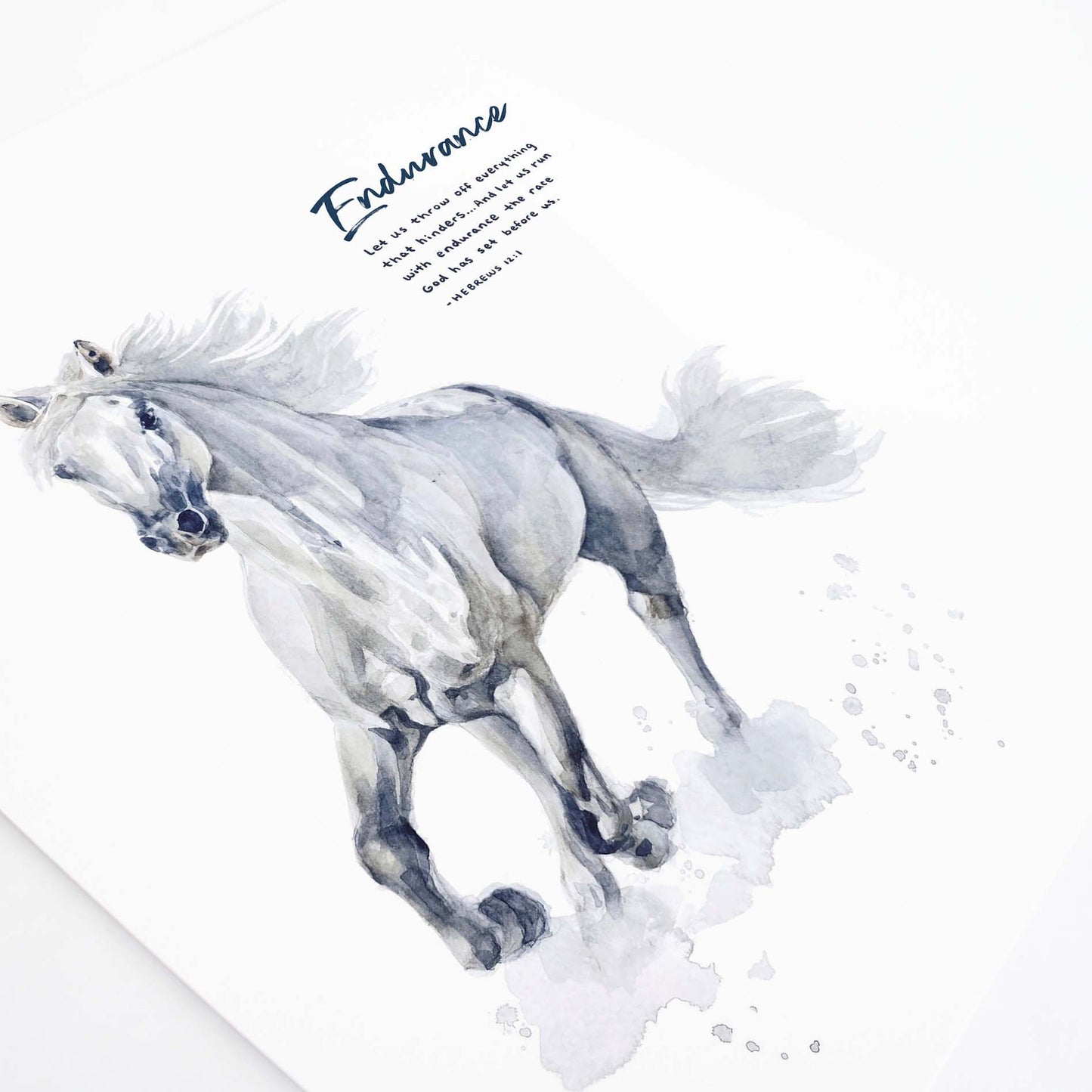 Angle of Endurance - Hebrews 12:1 Scripture Art Print