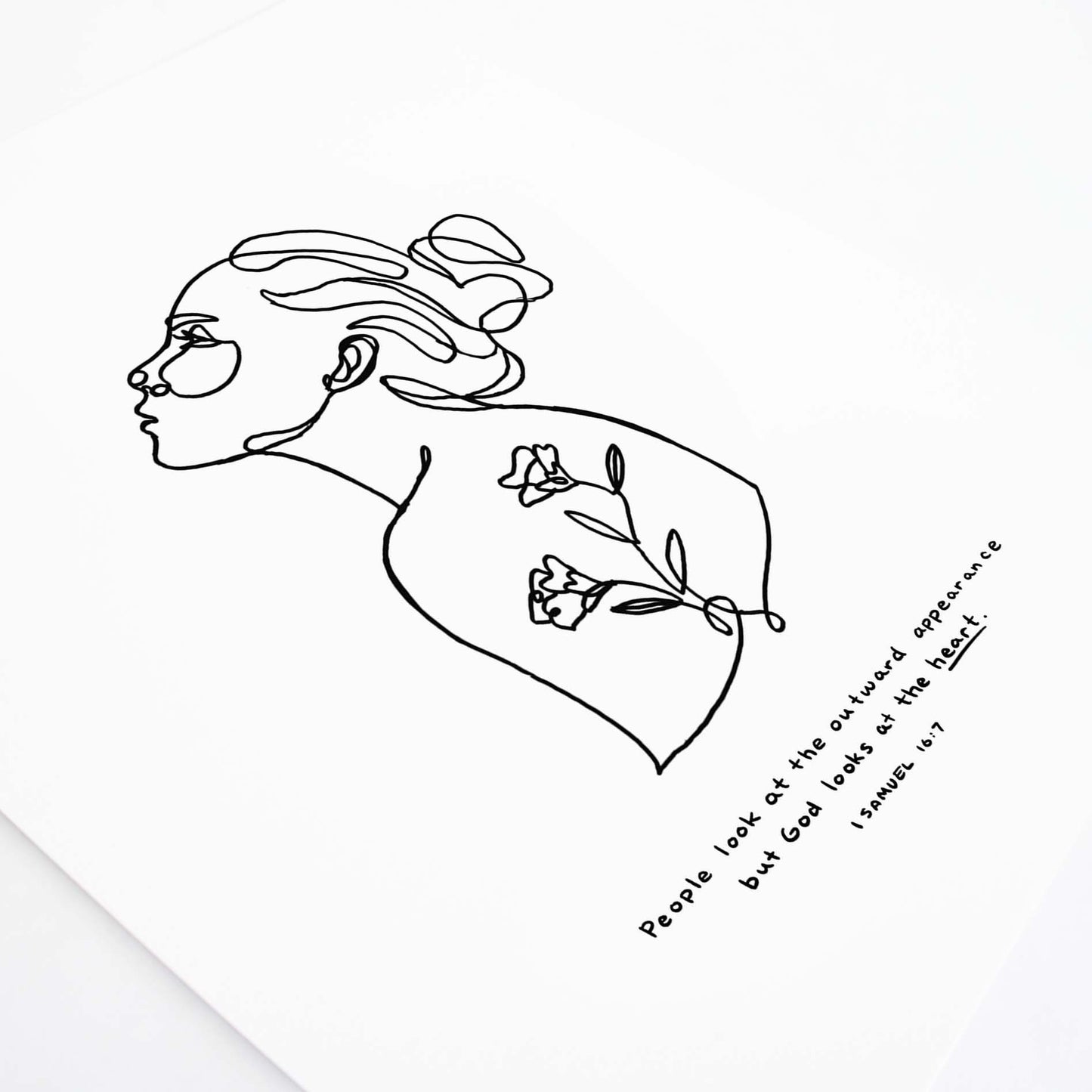 Angle of God Looks At The Heart - 1 Samuel 16:7 Scripture Art Print