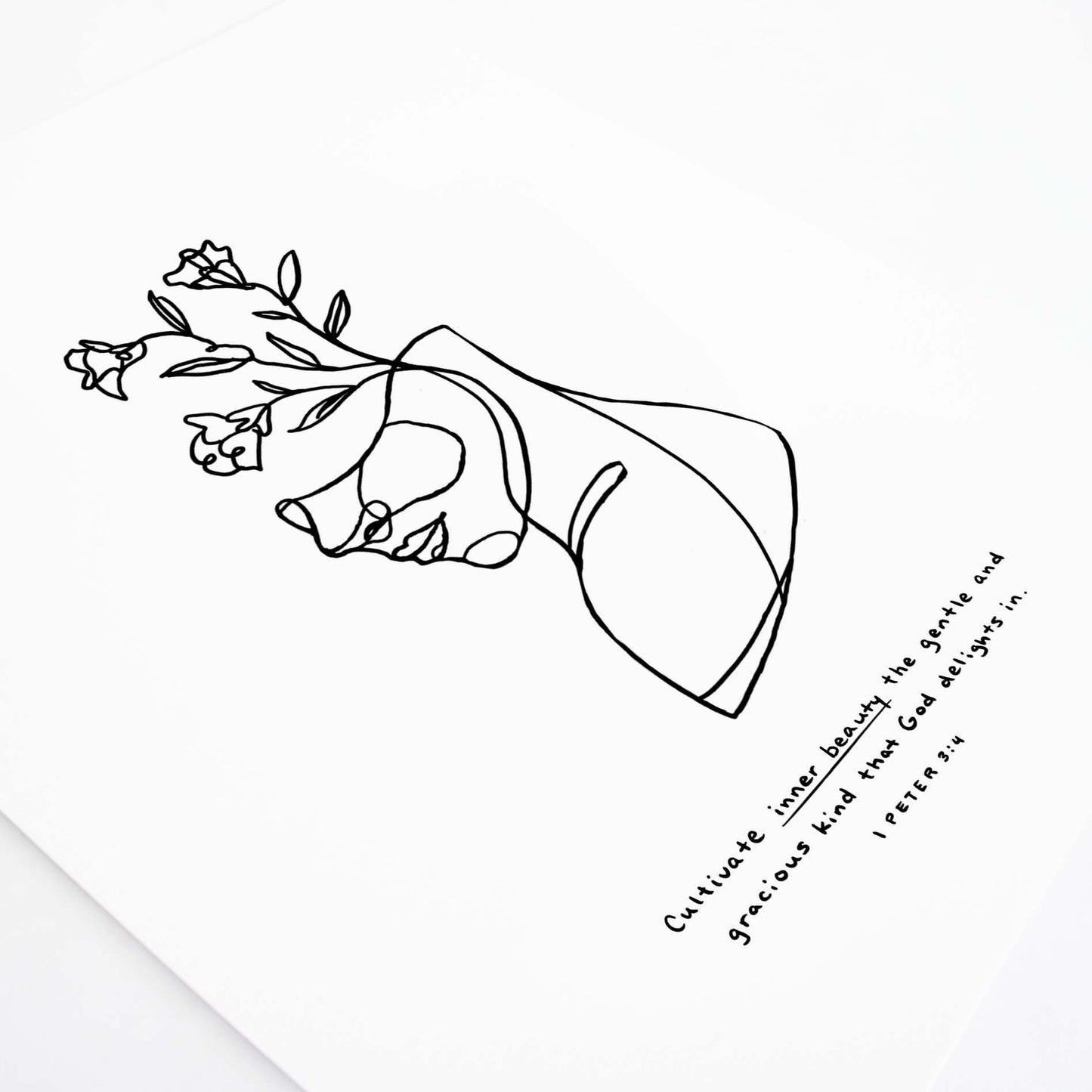 Angle of Inner Beauty - 1 Peter 3:4 Scripture Art Print