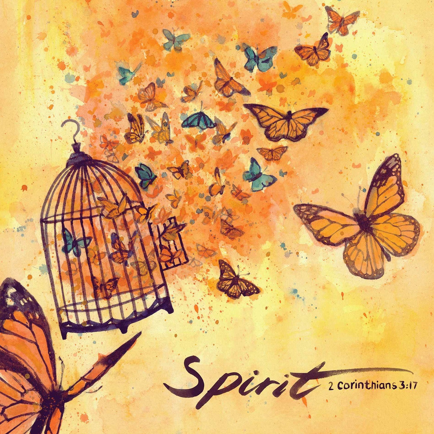 Scripture Artwork of "Now the Lord is the Spirit, and where the Spirit of the Lord is, there is freedom." - 2 Corinthians 3:17