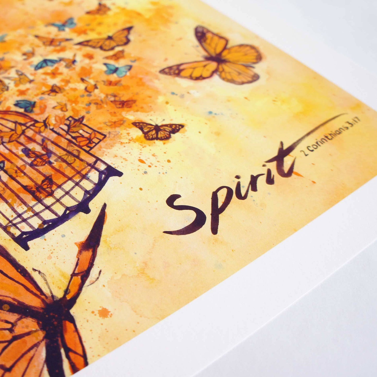 Verse closeup of Spirit of the Lord - 2 Corinthians 3:17 Bible Art Print
