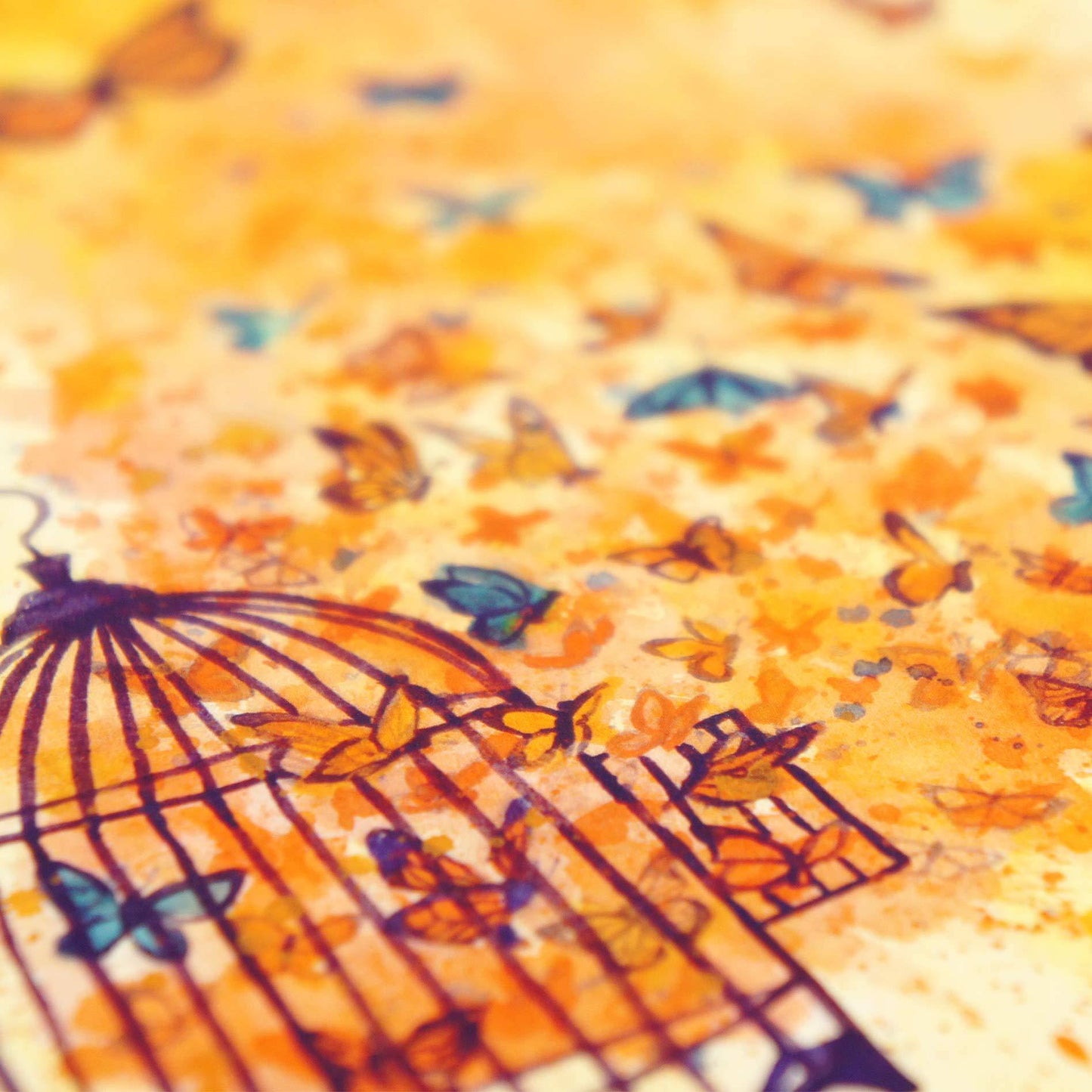 Watercolor detail of Spirit of the Lord - 2 Corinthians 3:17 Scripture Wall Art