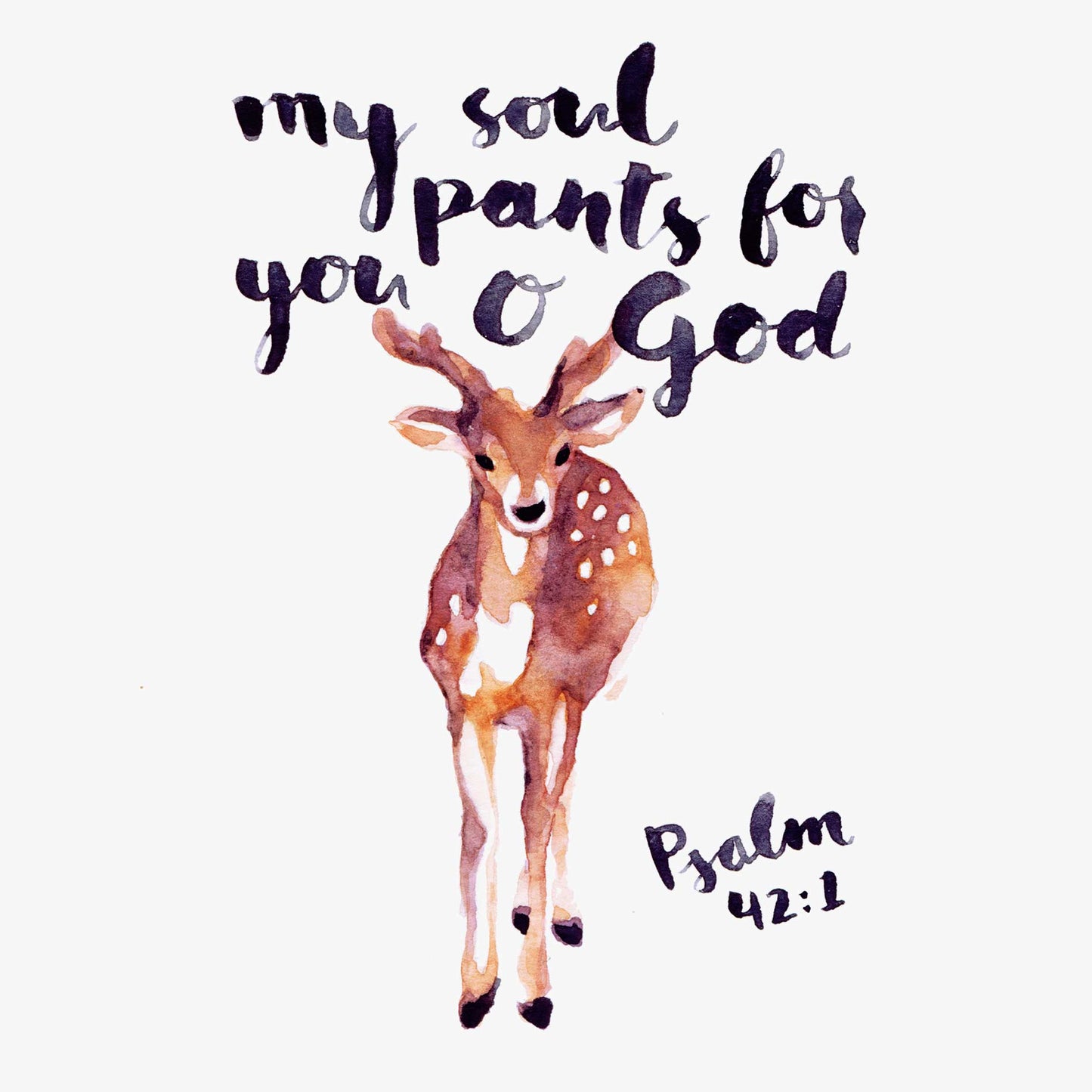 Closeup of As the Deer Pants for Water - Psalm 42:1 Bible Art Print