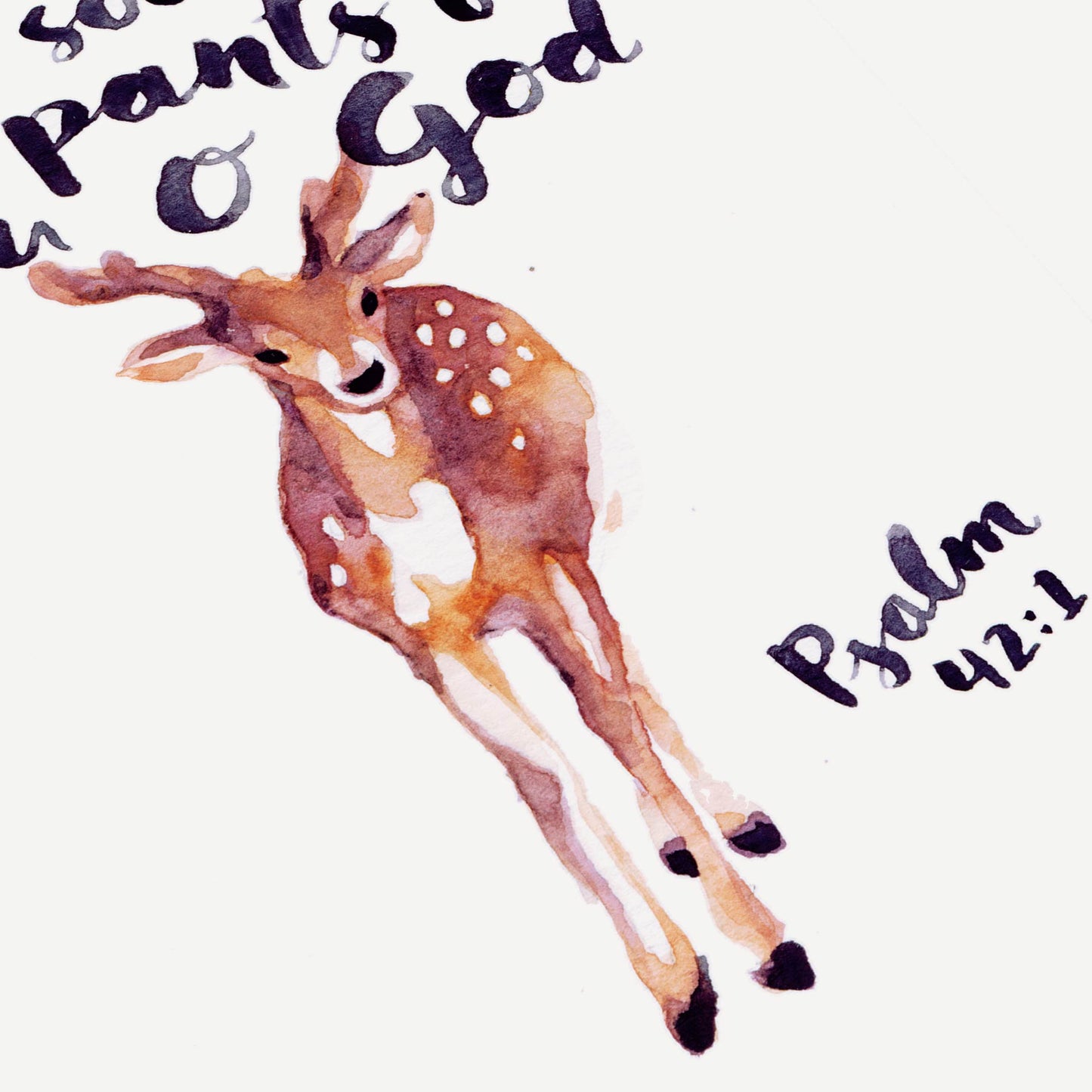 As the Deer Pants for Water - Psalm 42:1 Scripture Artwork