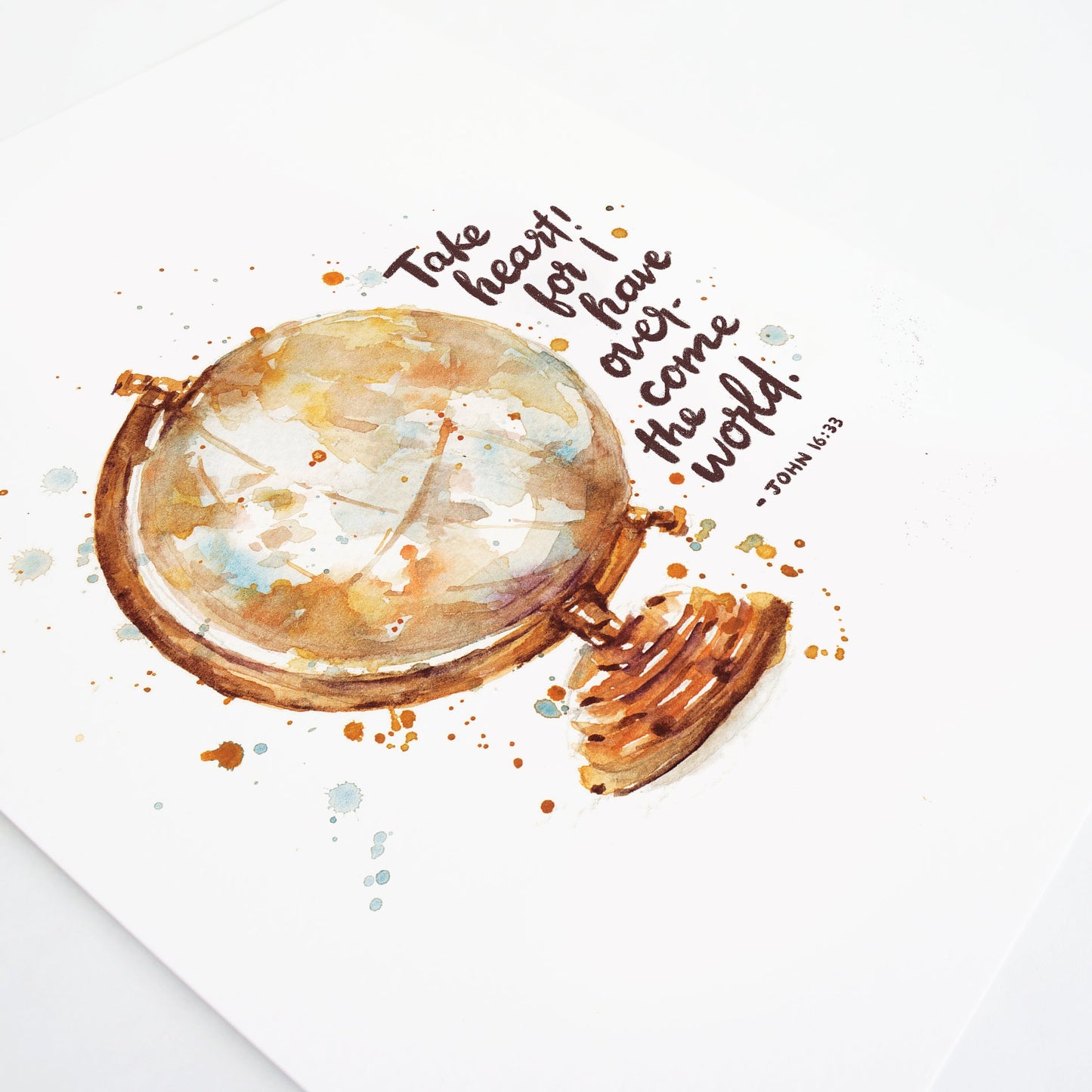Angle of Take Heart! I Have Overcome The World - John 16:33 Scripture Art Print