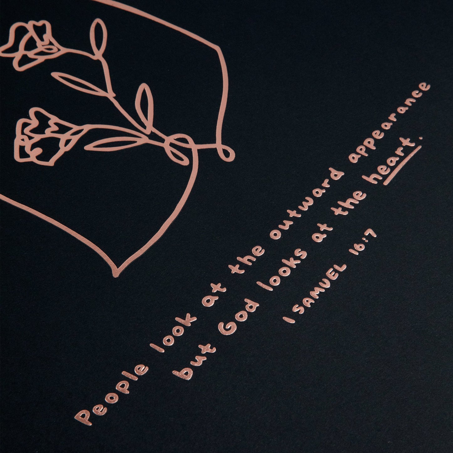 God Looks at the Heart - Illuminated Black (16x20 Limited Edition)