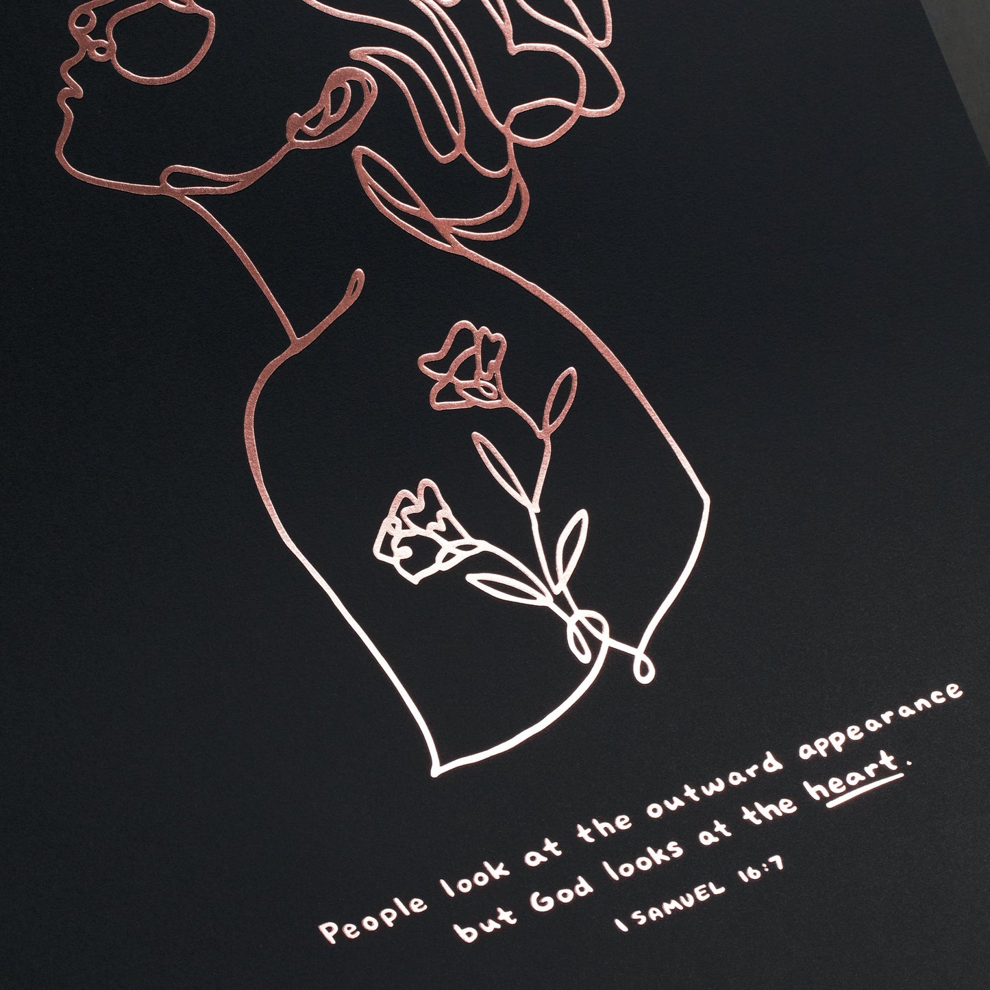 God Looks at the Heart - Illuminated Black (16x20 Limited Edition)