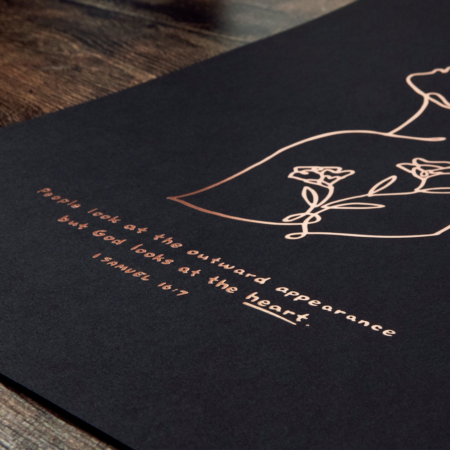 God Looks at the Heart - Illuminated Black (16x20 Limited Edition)