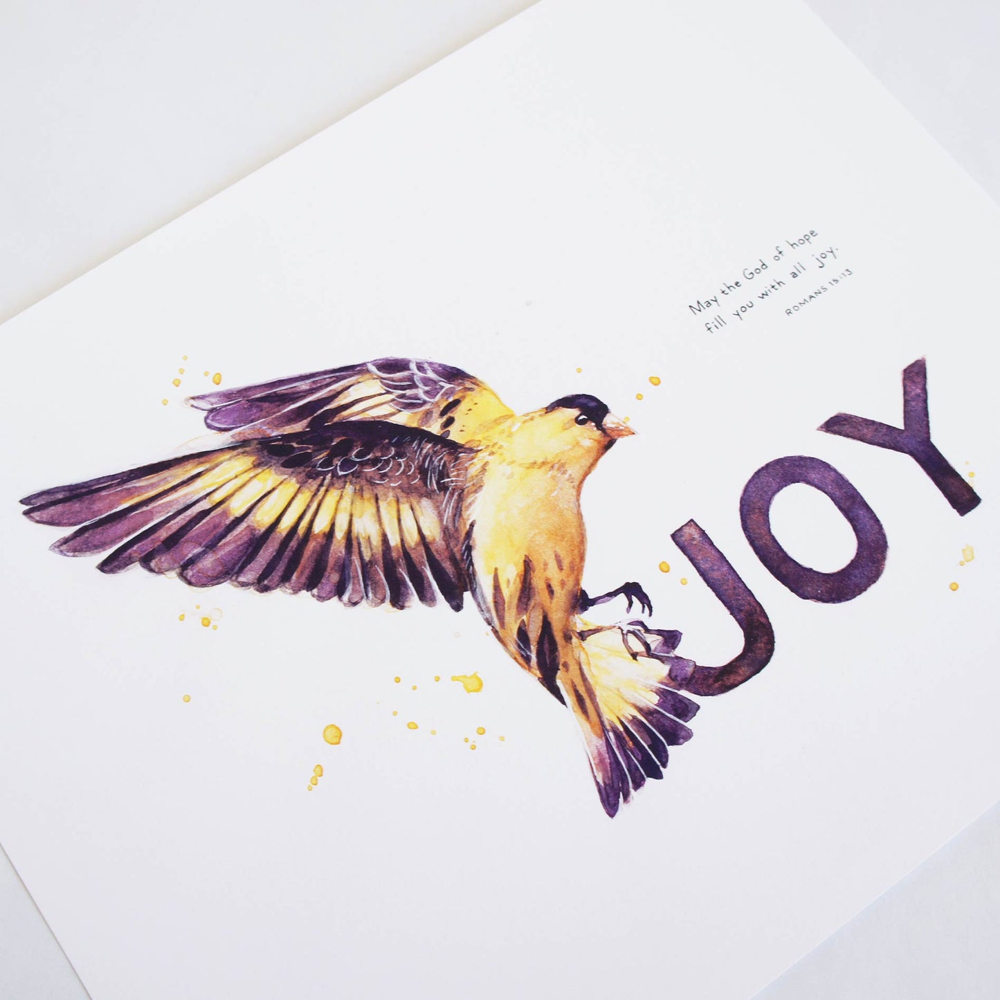 Joy - Romans 15:13 Bible Art Print featuring American Goldfinch