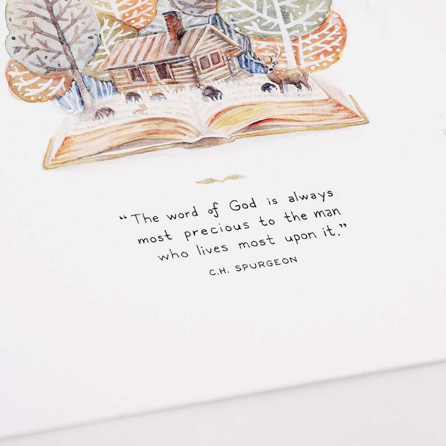 Angle shot of Charles Spurgeon Live Upon The Word Quote Art Print
