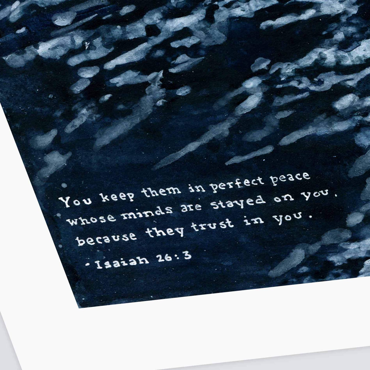 Verse Detail of Perfect Peace - Isaiah 26:3 Bible Art Print