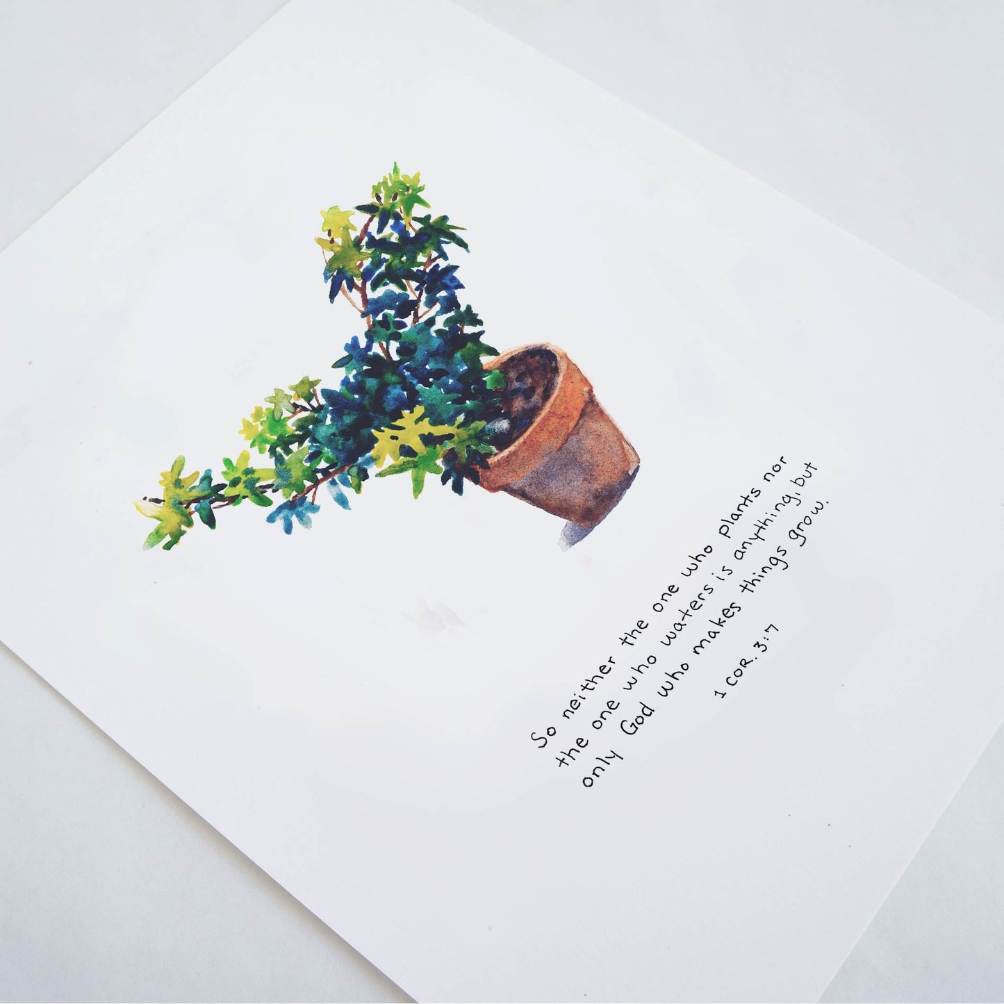 God Makes Things Grow - 1 Corinthians 3:7 Bible Art Print