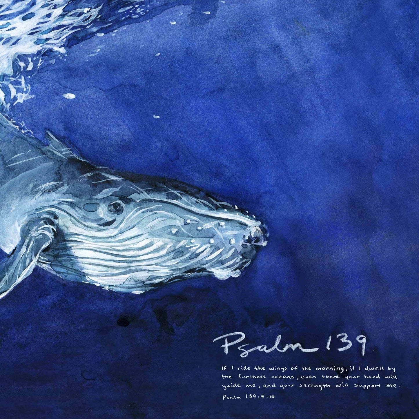 Scripture Artwork of "If I ride the wings of the morning, if I dwell by the farthest oceans, even there your hand will guide me, and your strength will support me." - Psalm 139:9-10