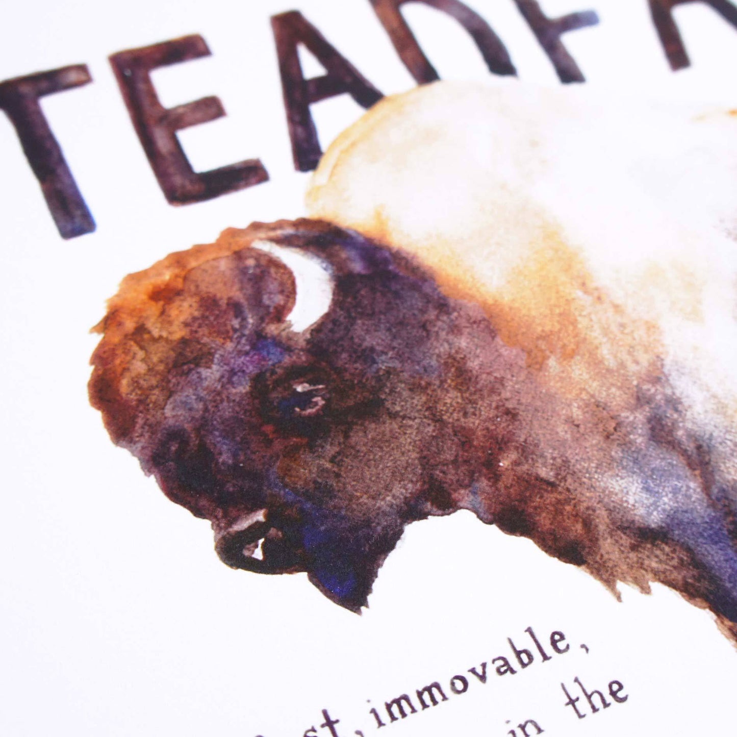 Painting Detail of Steadfast Bison - 1 Corinthians 15:58 Scripture Wall Art