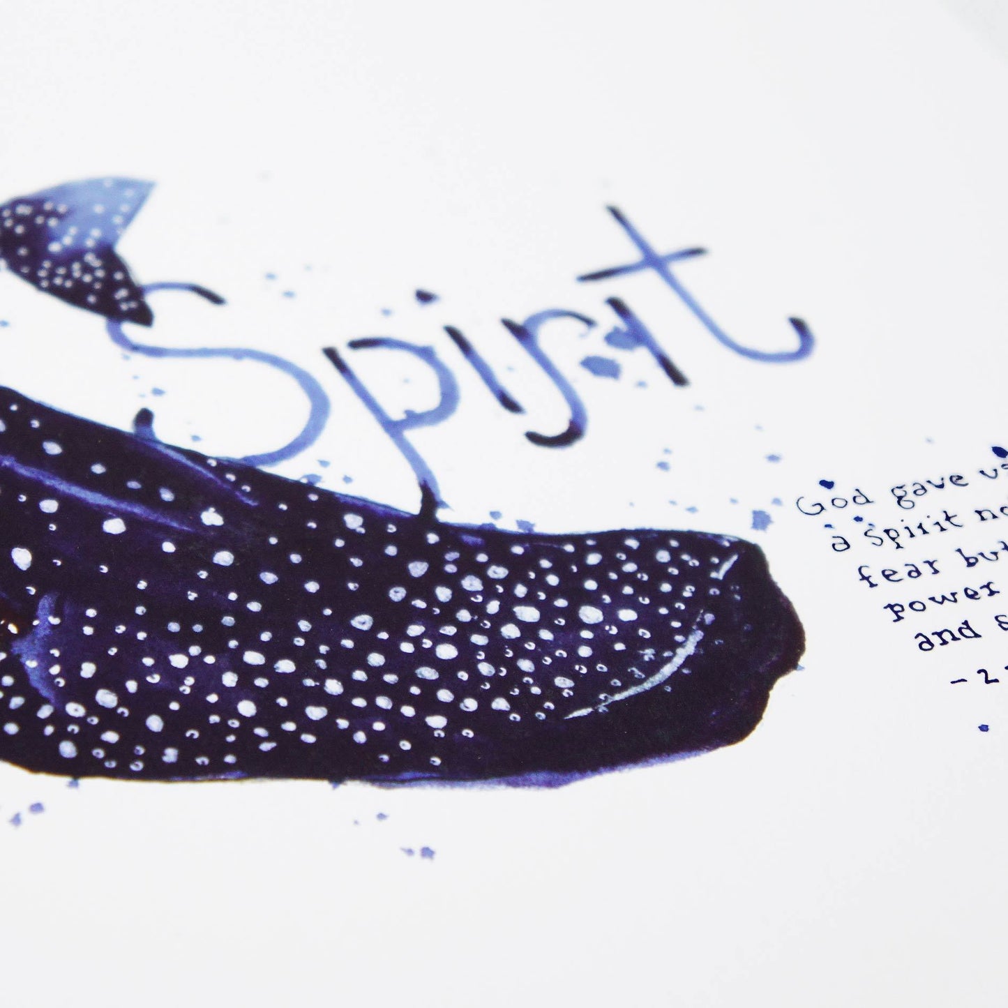 Verse detail of Spirit - 2 Timothy 1:7 Bible Art Print