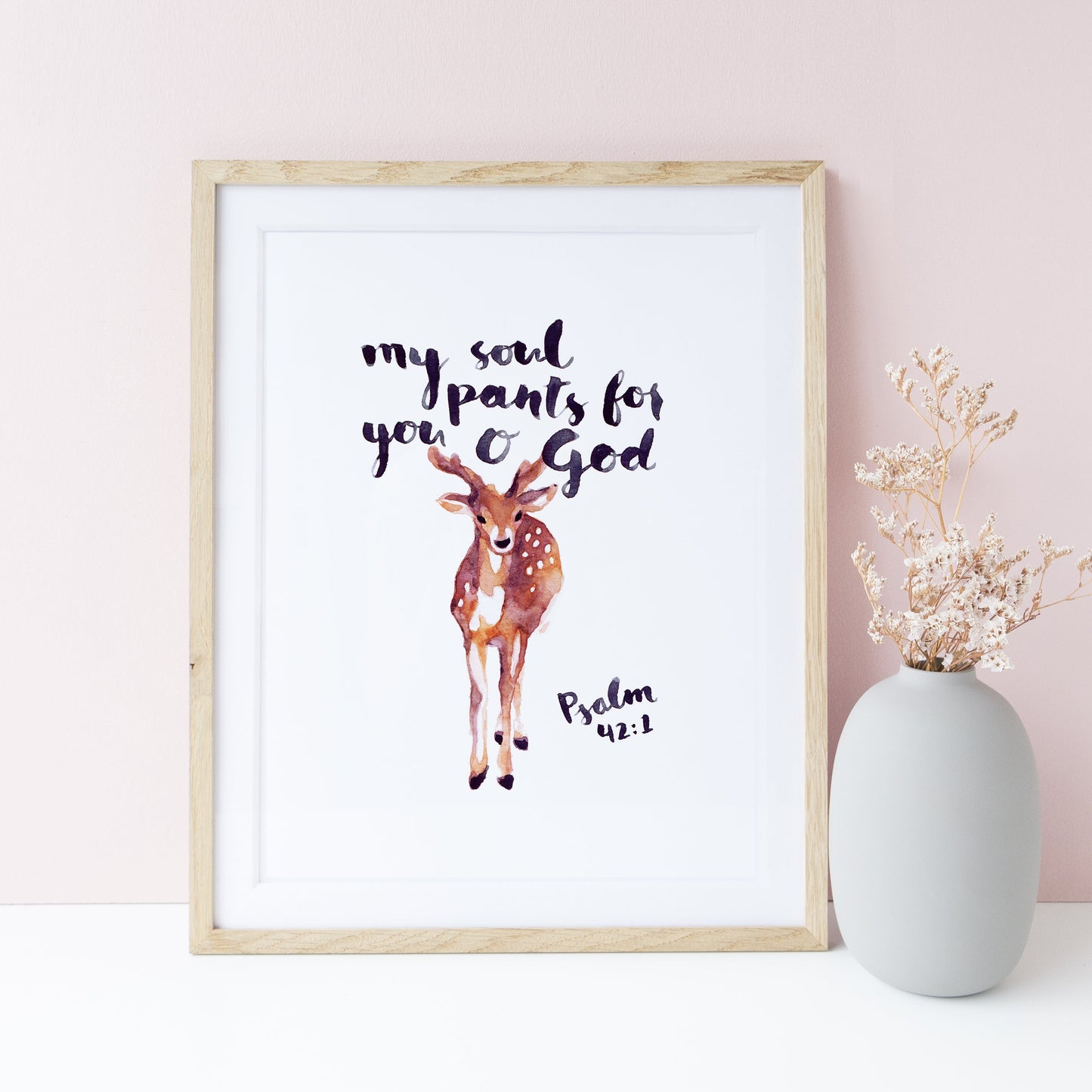Framed Scripture Wall Art - Psalm 42:1 As a deer pants for water