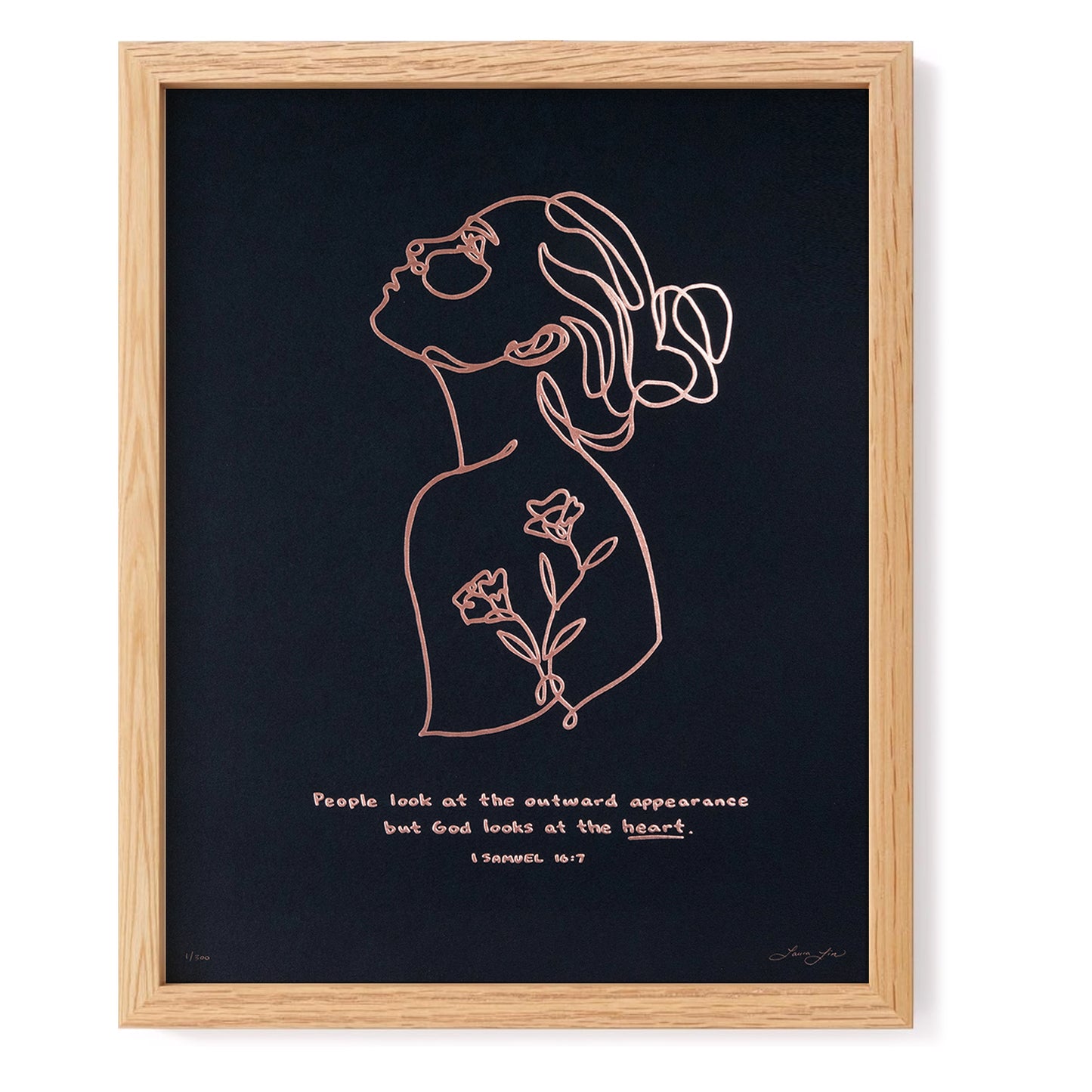 God Looks at the Heart - Illuminated Black (16x20 Limited Edition)