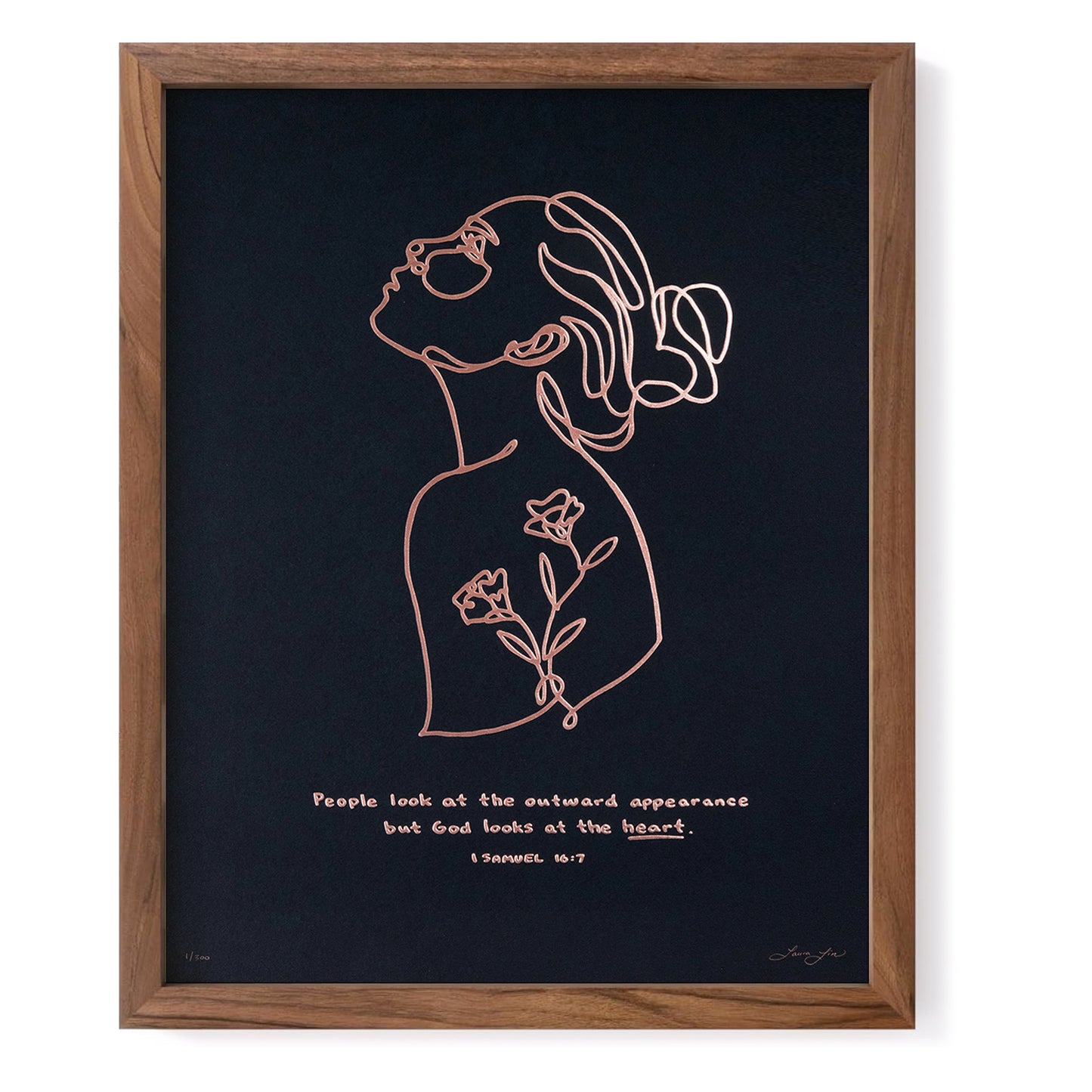 God Looks at the Heart - Illuminated Black (16x20 Limited Edition)