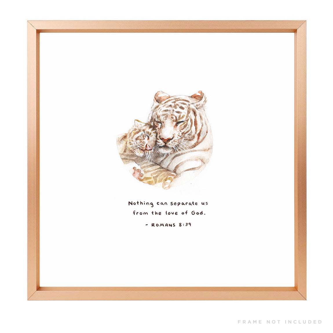 Romans 8:39 Artwork of tiger and cub - "Nothing can separate us from the love of God."