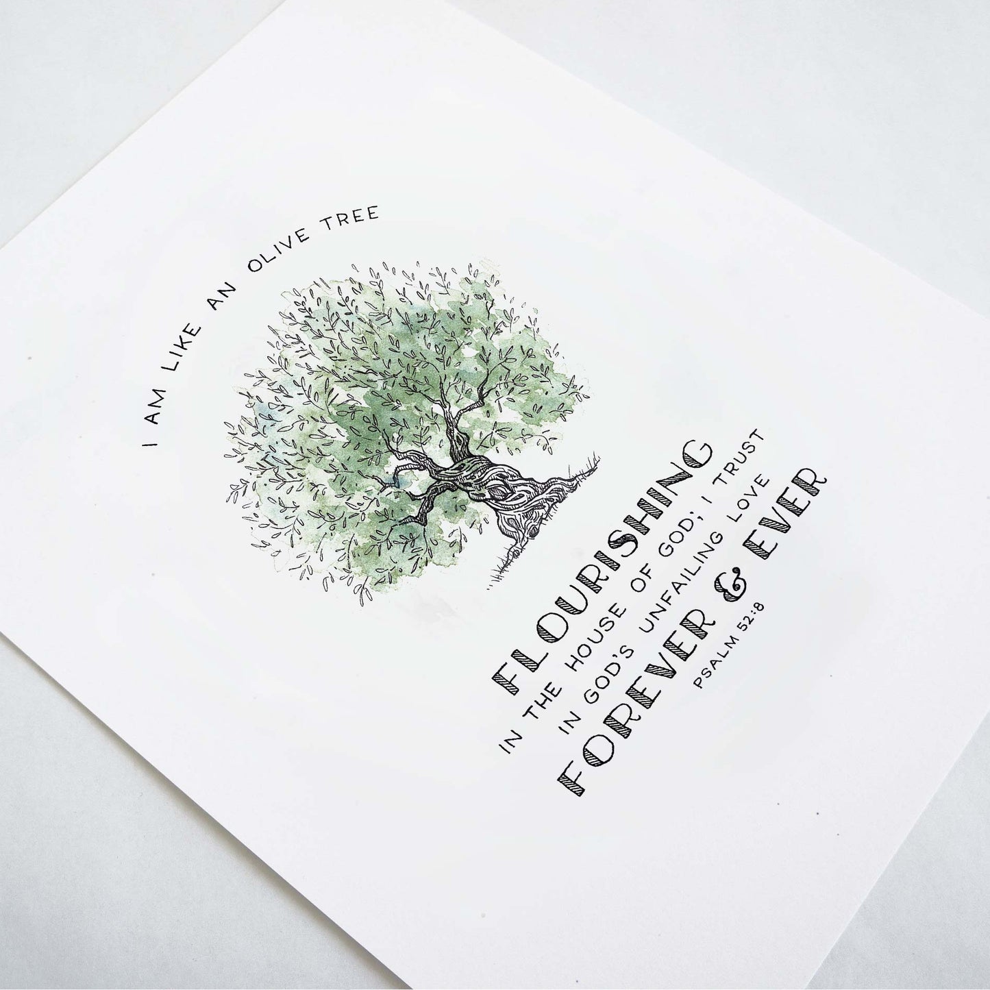 Psalm 52:8 Scripture Wall Art inspired by the Bible