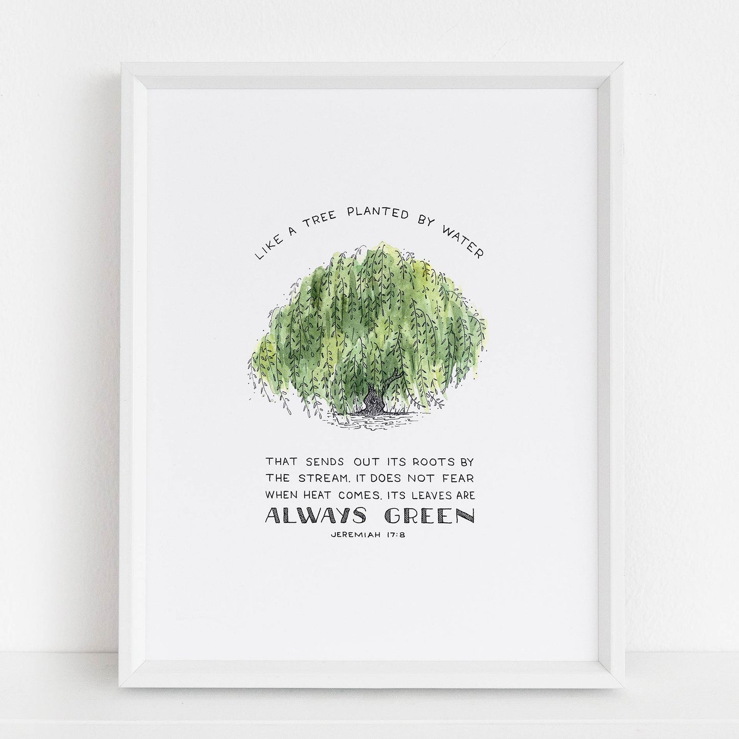 Framed Willow Trees of Faith Scripture Art Jeremiah 17:8