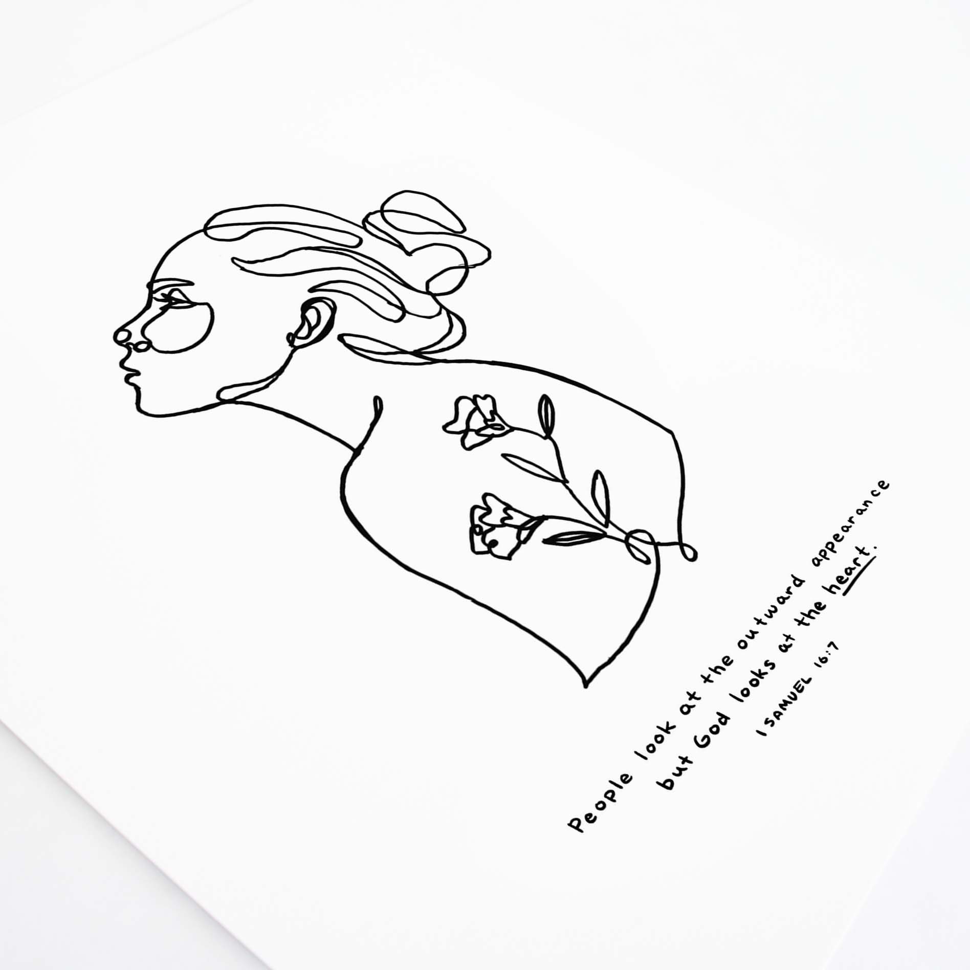 Angle of God Looks At The Heart - 1 Samuel 16:7 Scripture Art Print