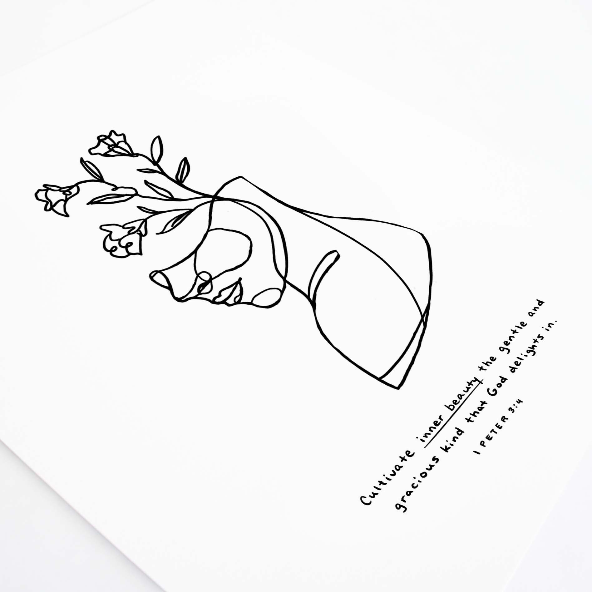 Angle of Inner Beauty - 1 Peter 3:4 Scripture Art Print