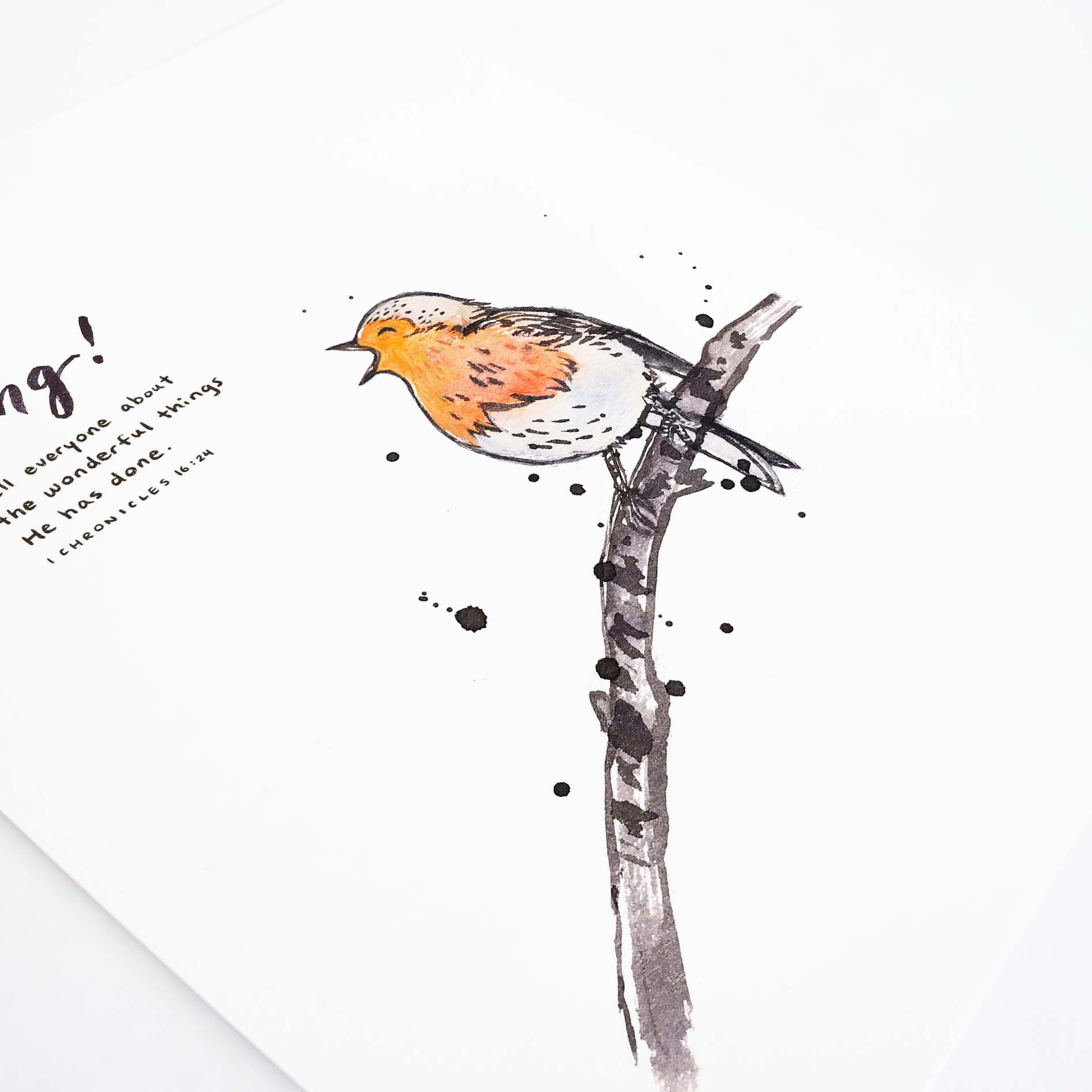 Angle of Sing! - 1 Chronicles 16:24 Scripture Art Print