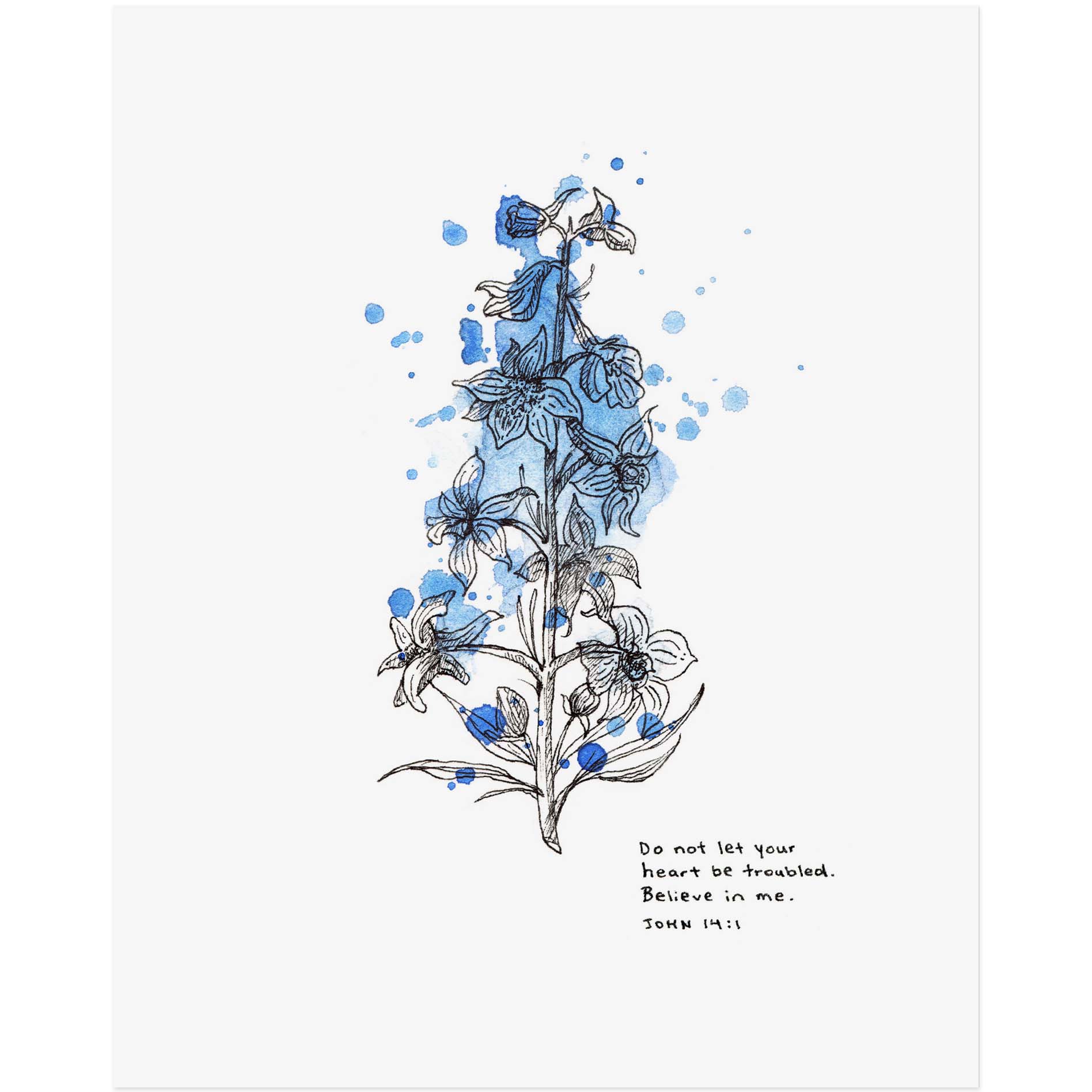 Do Not Let Your Heart Be Troubled - John 14:1 Scripture Art Print