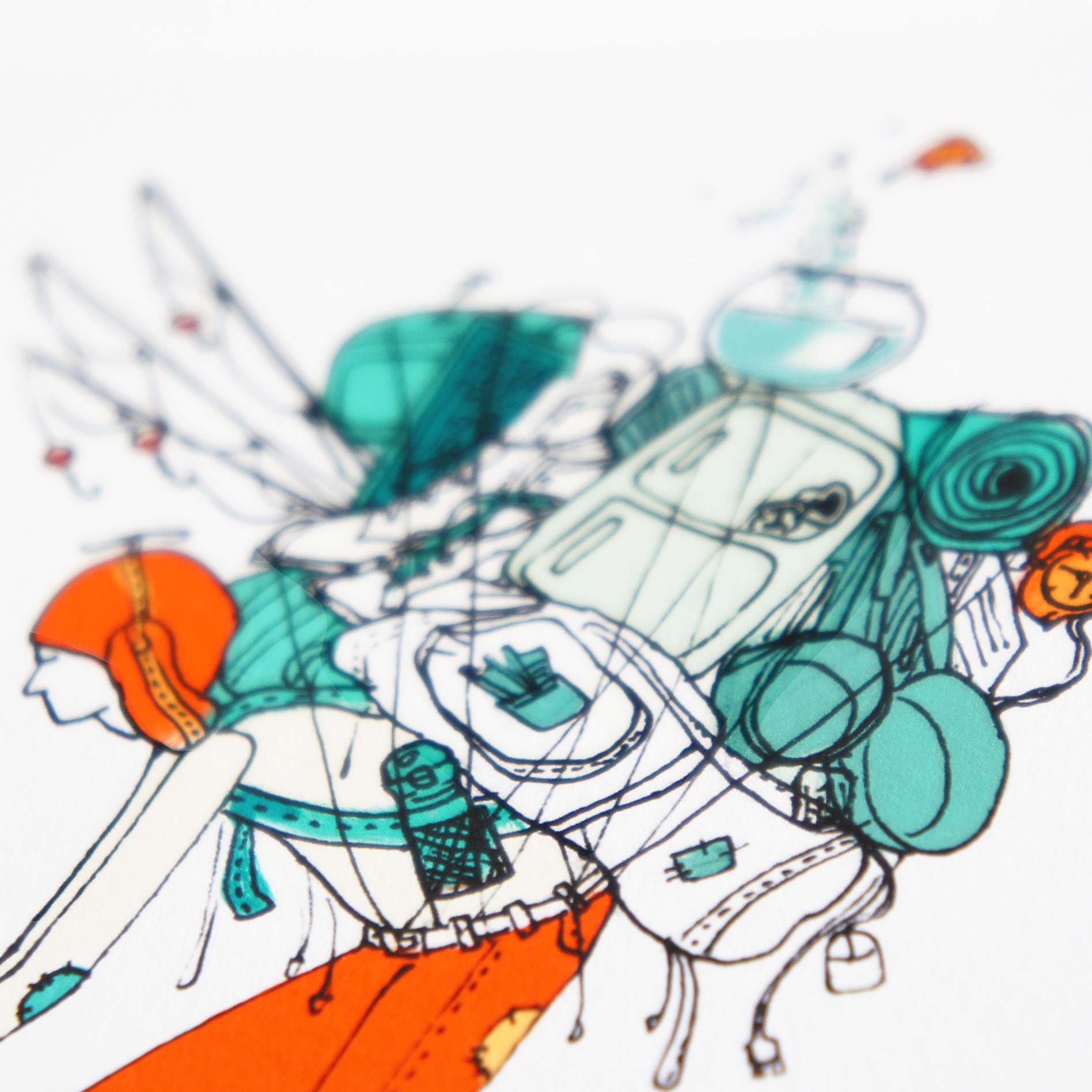 Watercolor closeup of illustration for Matthew 11:28-30 