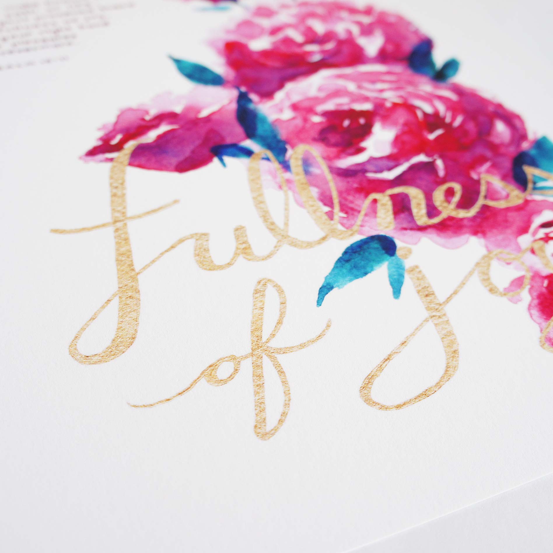 Fullness of Joy - Psalm 16:11 Bible Wall Art Detail Shot