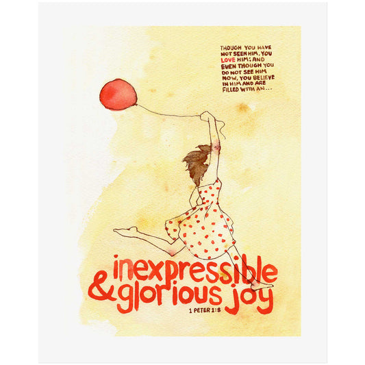 Glorious Joy - 1 Peter 1:8 Scripture Art Print