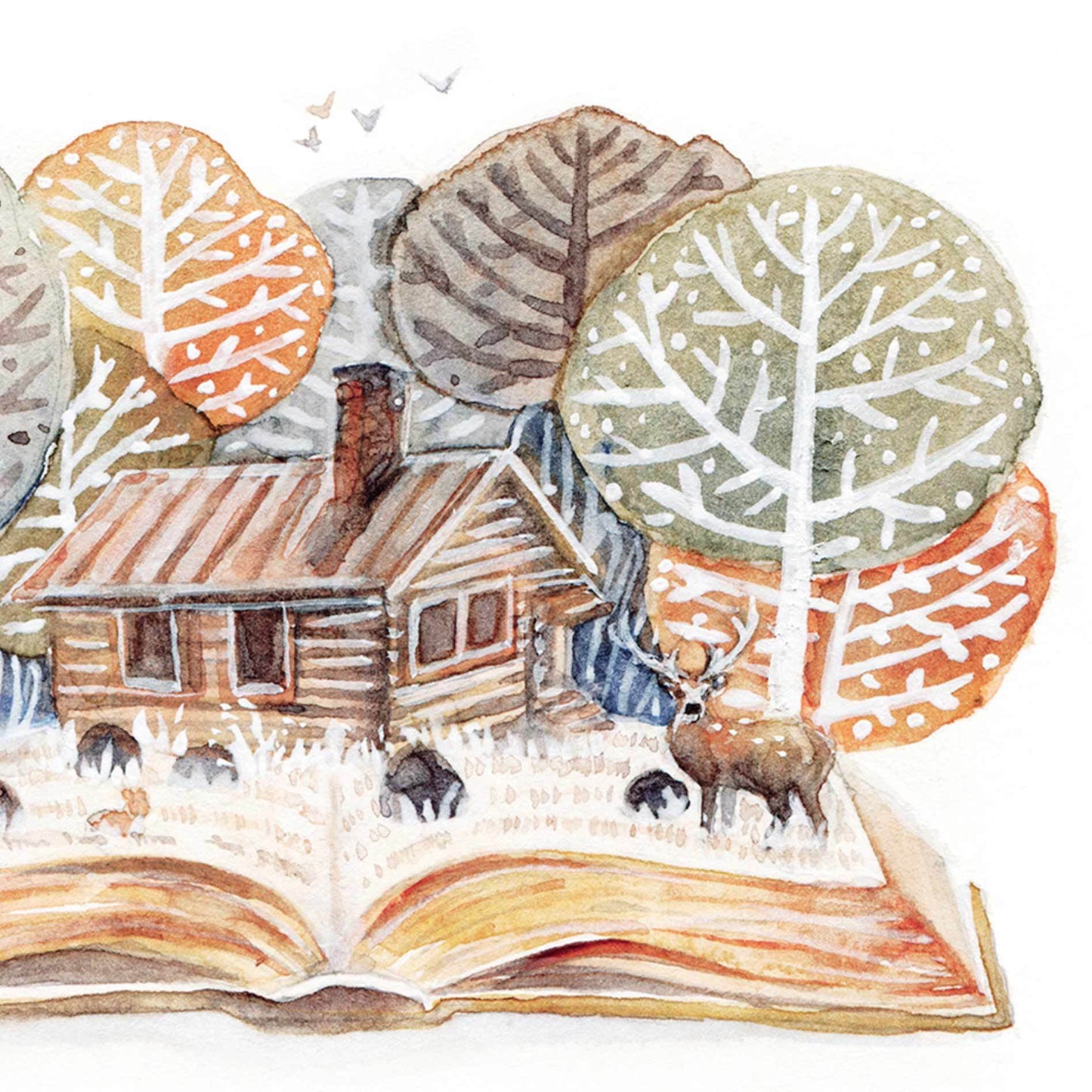 Close-up of watercolor illustration on Charles Spurgeon Live Upon The Word Quote Art Print