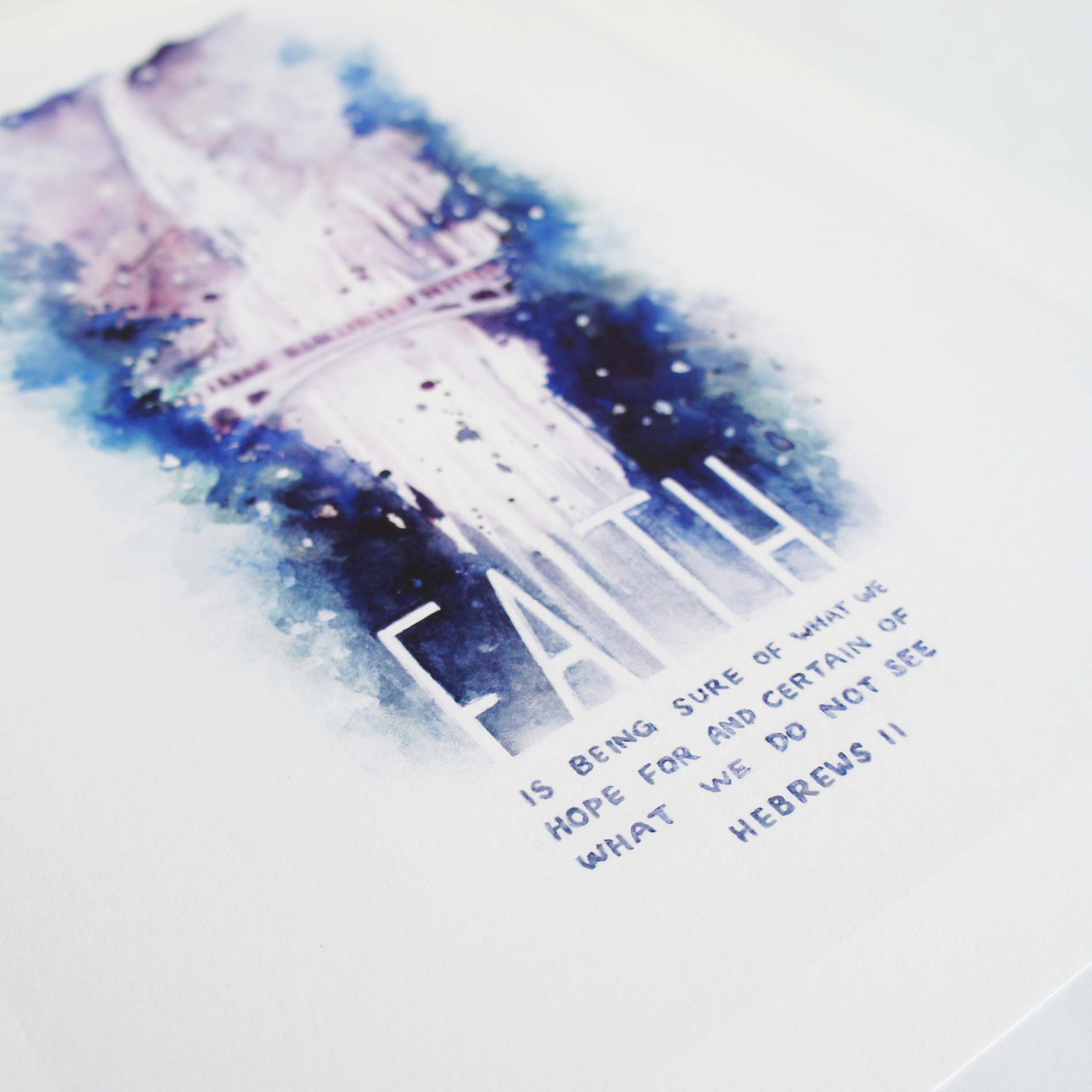 Faith Waterfall - Hebrews 11:1 Scripture Wall Art
