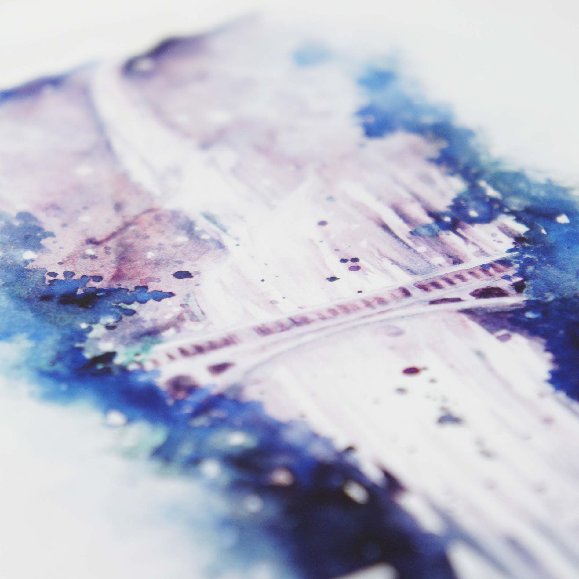 Faith Waterfall - Hebrews 11:1 Closeup of watercolor illustration