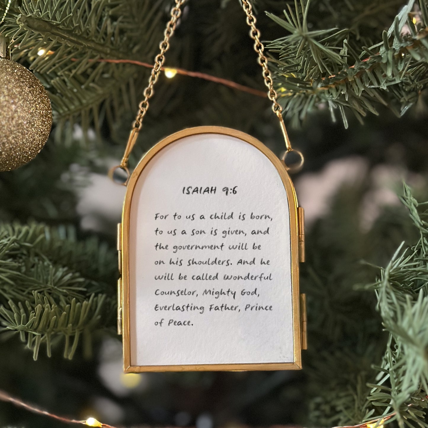 Frame Arch Ornament - For Unto Us a Child is Born