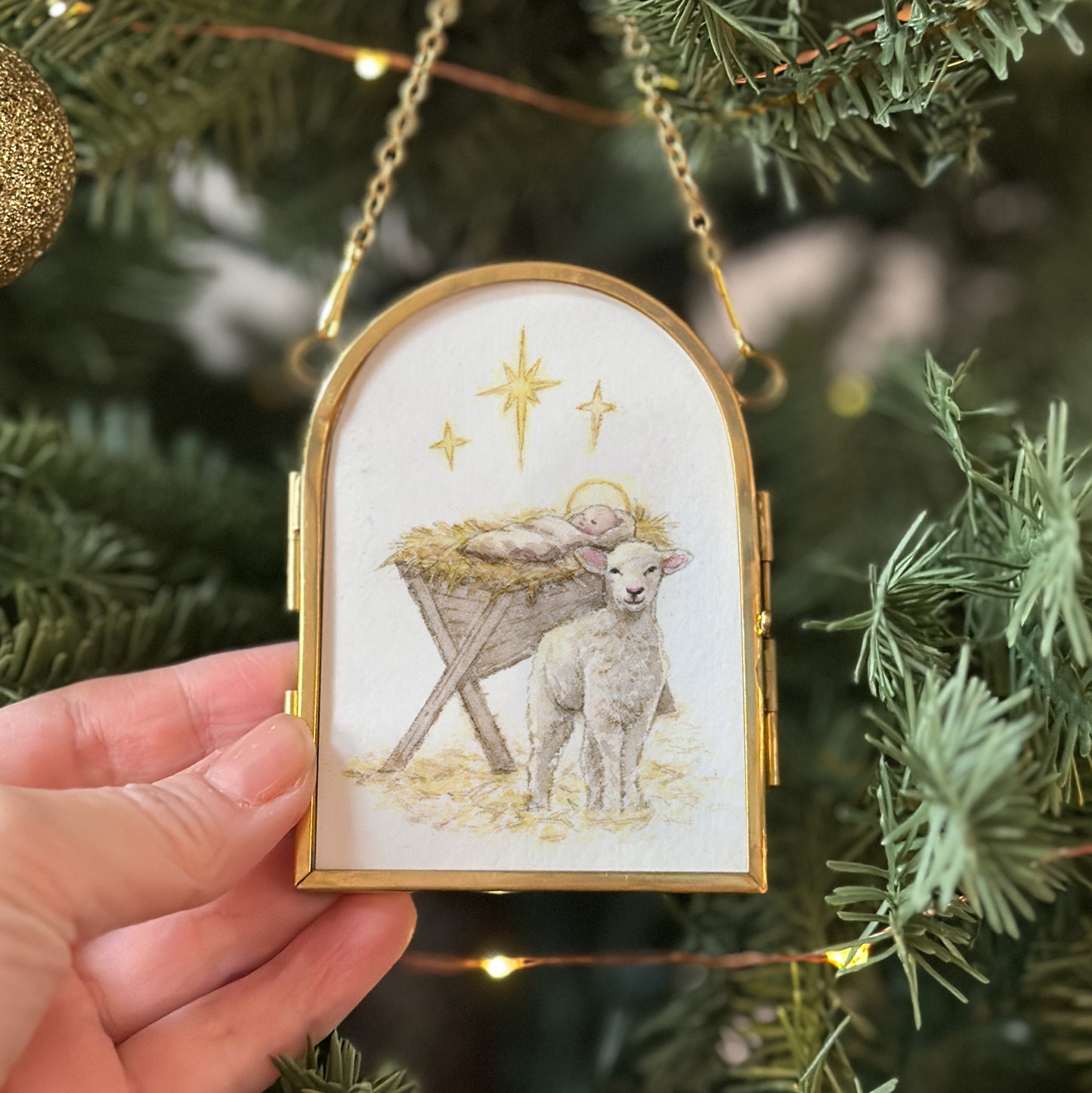 Frame Arch Ornament - For Unto Us a Child is Born