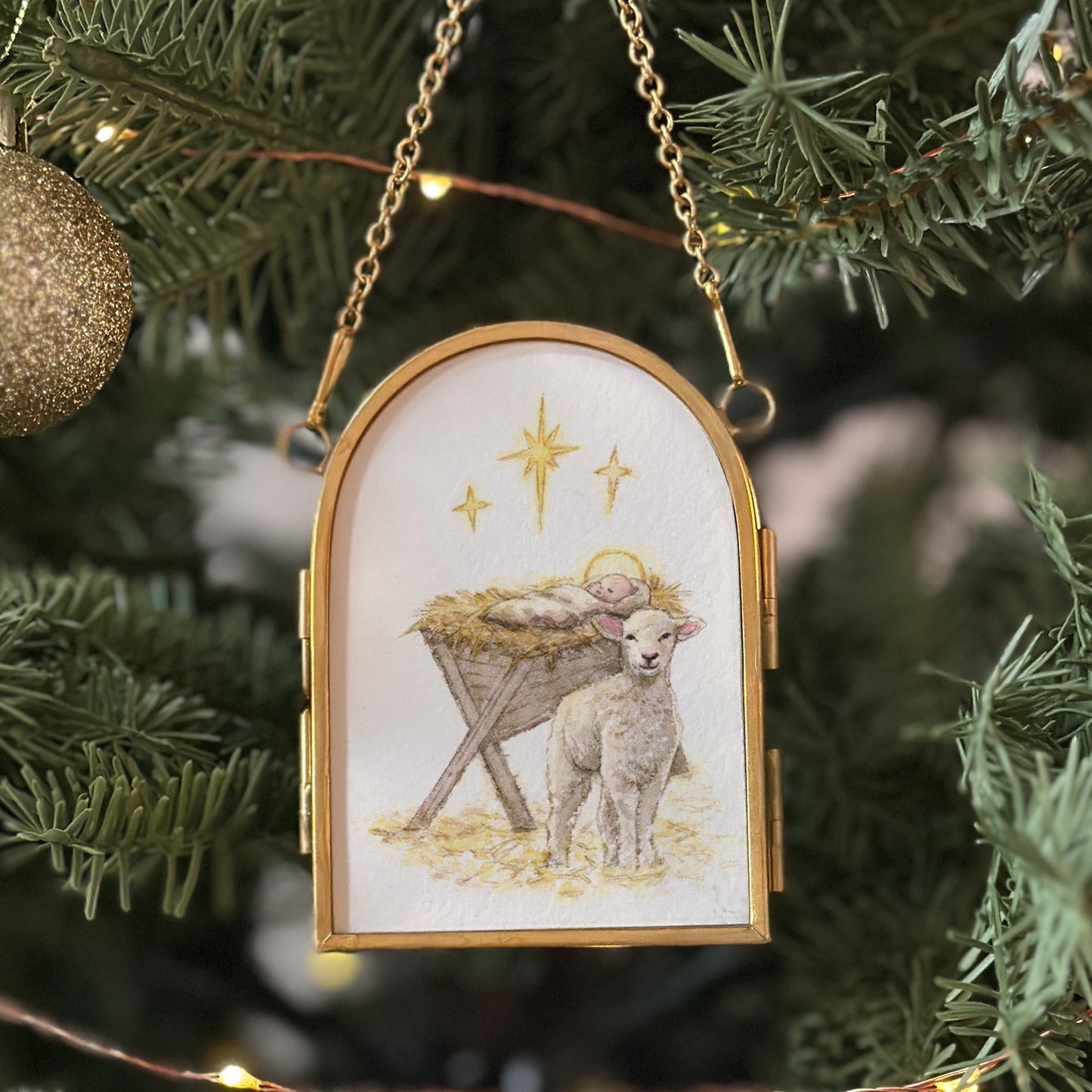 Frame Arch Ornament - For Unto Us a Child is Born