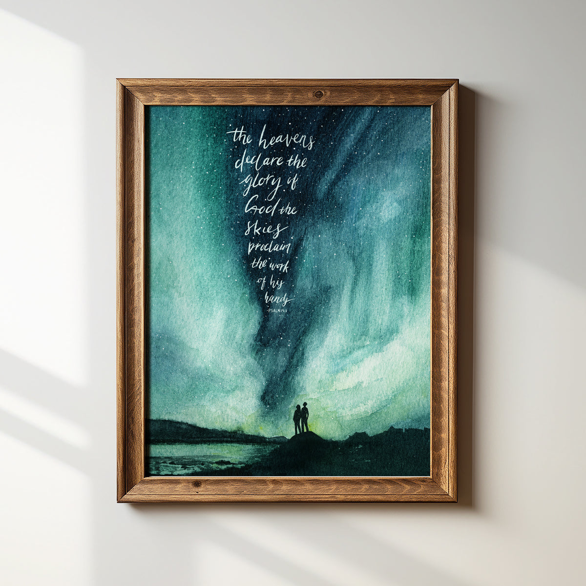 Aurora Night Sky - Psalm 19:1 | Scripture Art Modern – Painted Verses