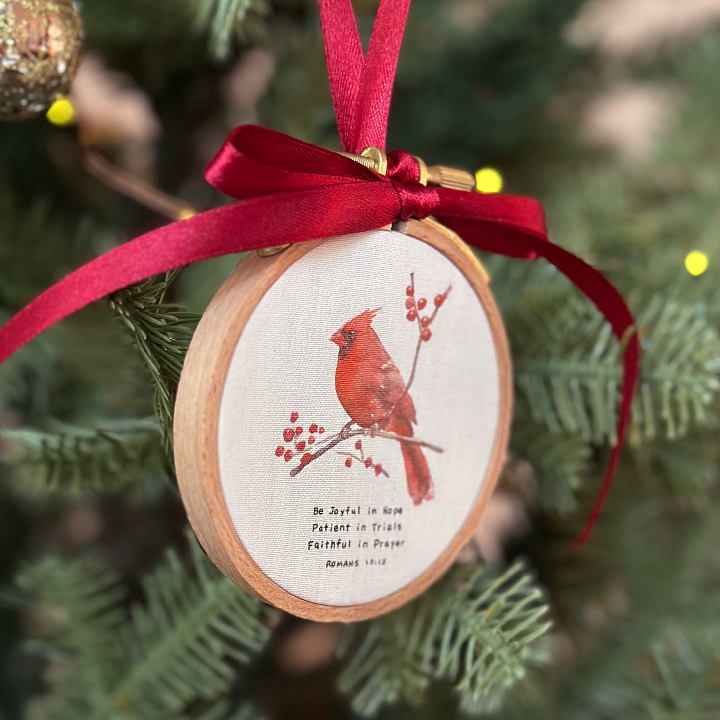Tiny Verses™ Ornament - Joyful, Patient, Faithful (Romans 12:12)