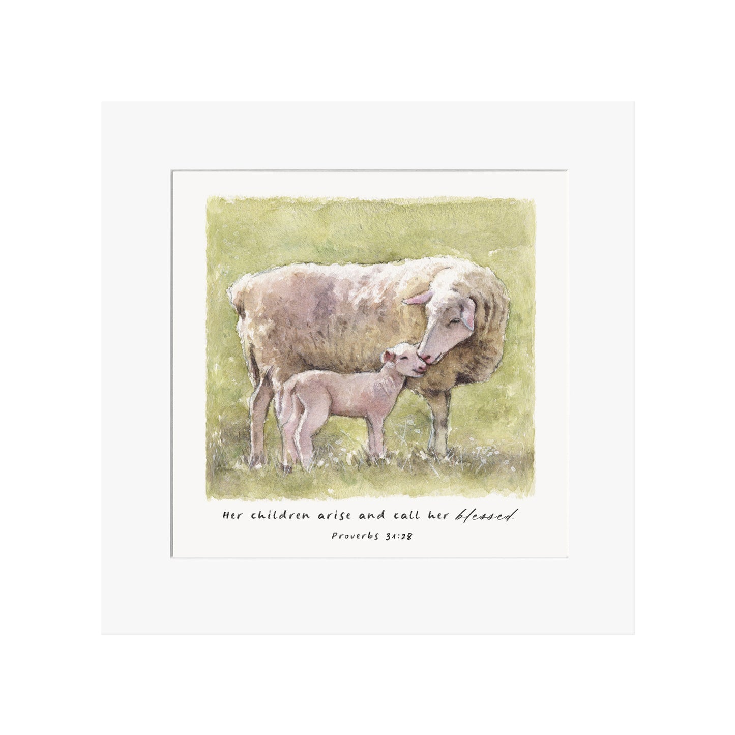"Her Children Arise and Called Her Blessed" (Mama Sheep & Lamb) - Limited Edition