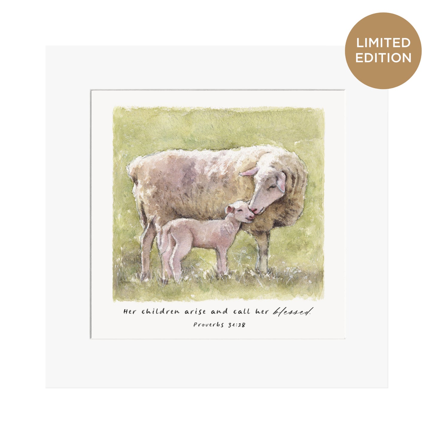 "Her Children Arise and Called Her Blessed" (Mama Sheep & Lamb) - Limited Edition
