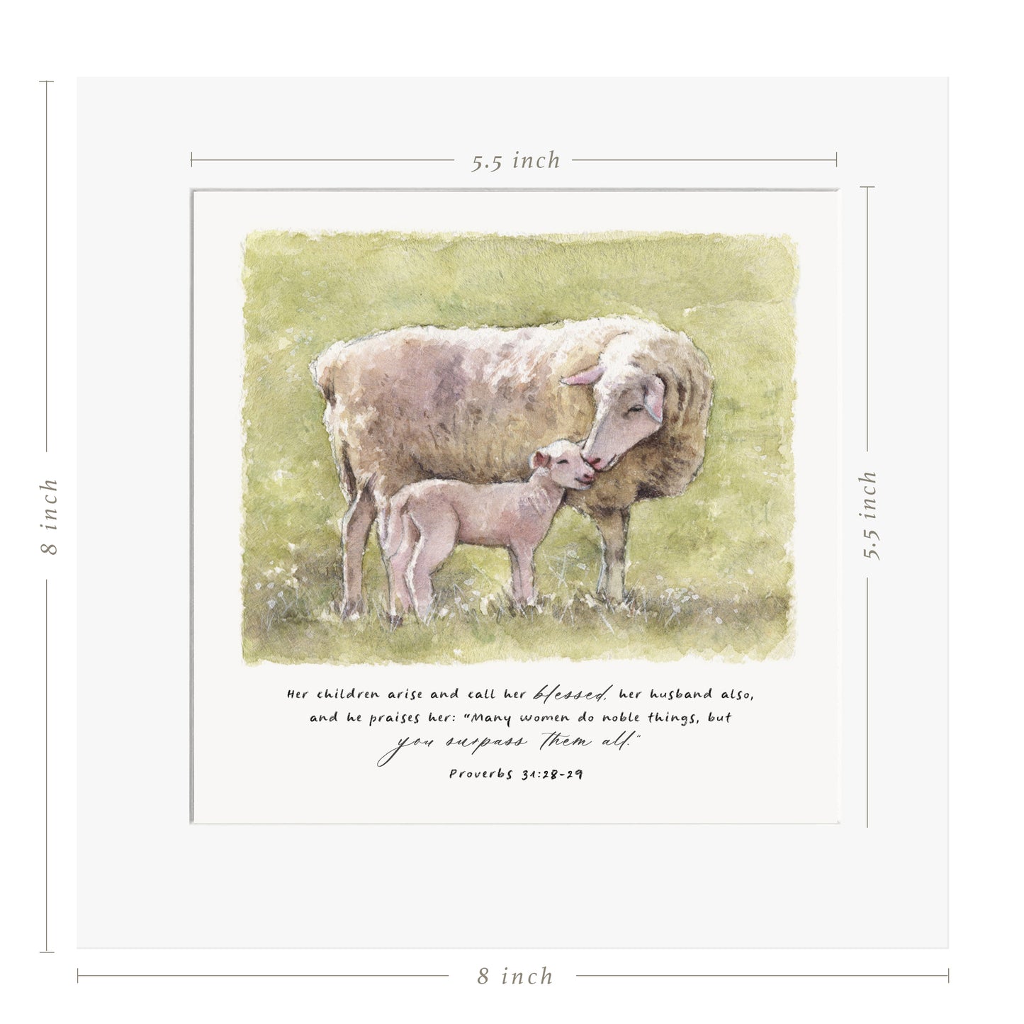 "Her Children Arise and Called Her Blessed" (Mama Sheep & Lamb) - Limited Edition