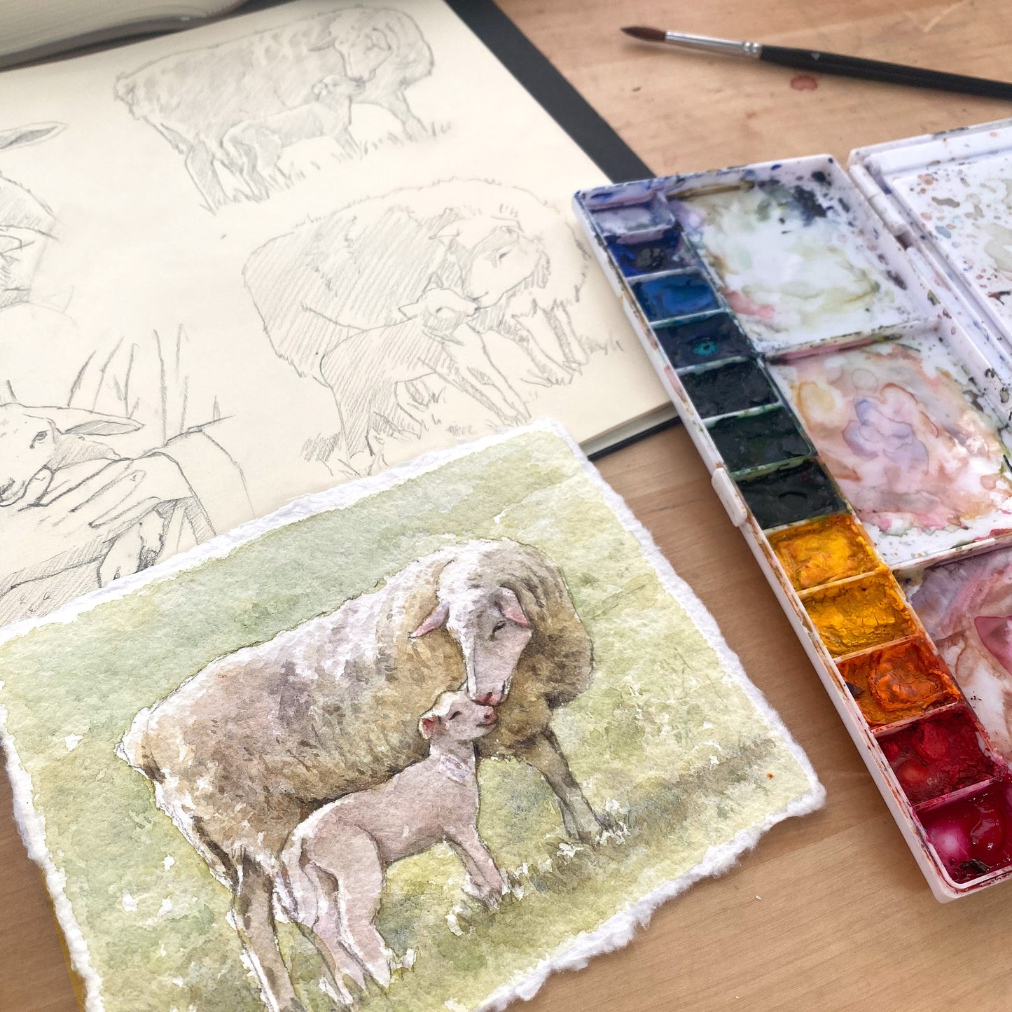 "Her Children Arise and Called Her Blessed" (Mama Sheep & Lamb) - Limited Edition