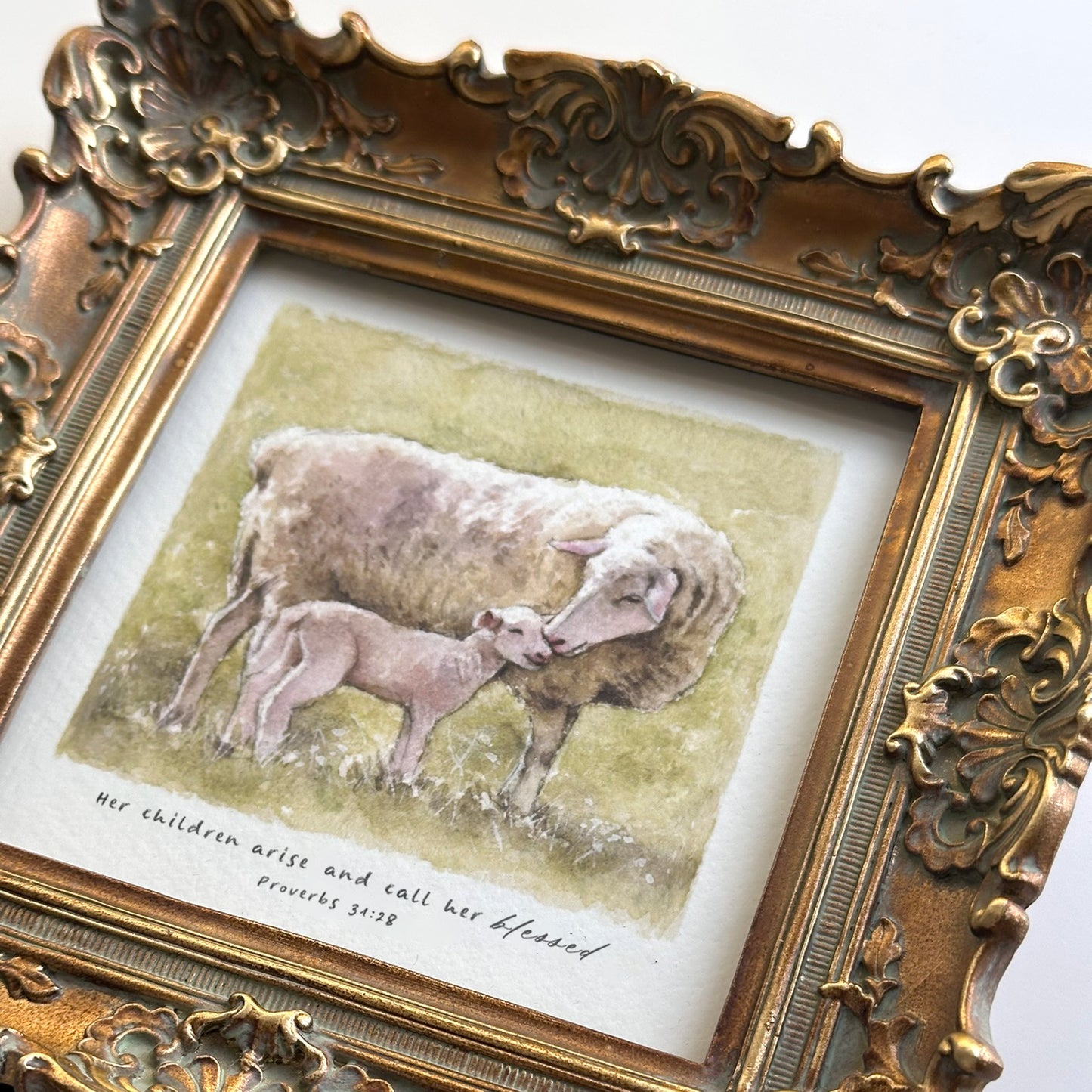 "Her Children Arise and Called Her Blessed" (Mama Sheep & Lamb) - Limited Edition