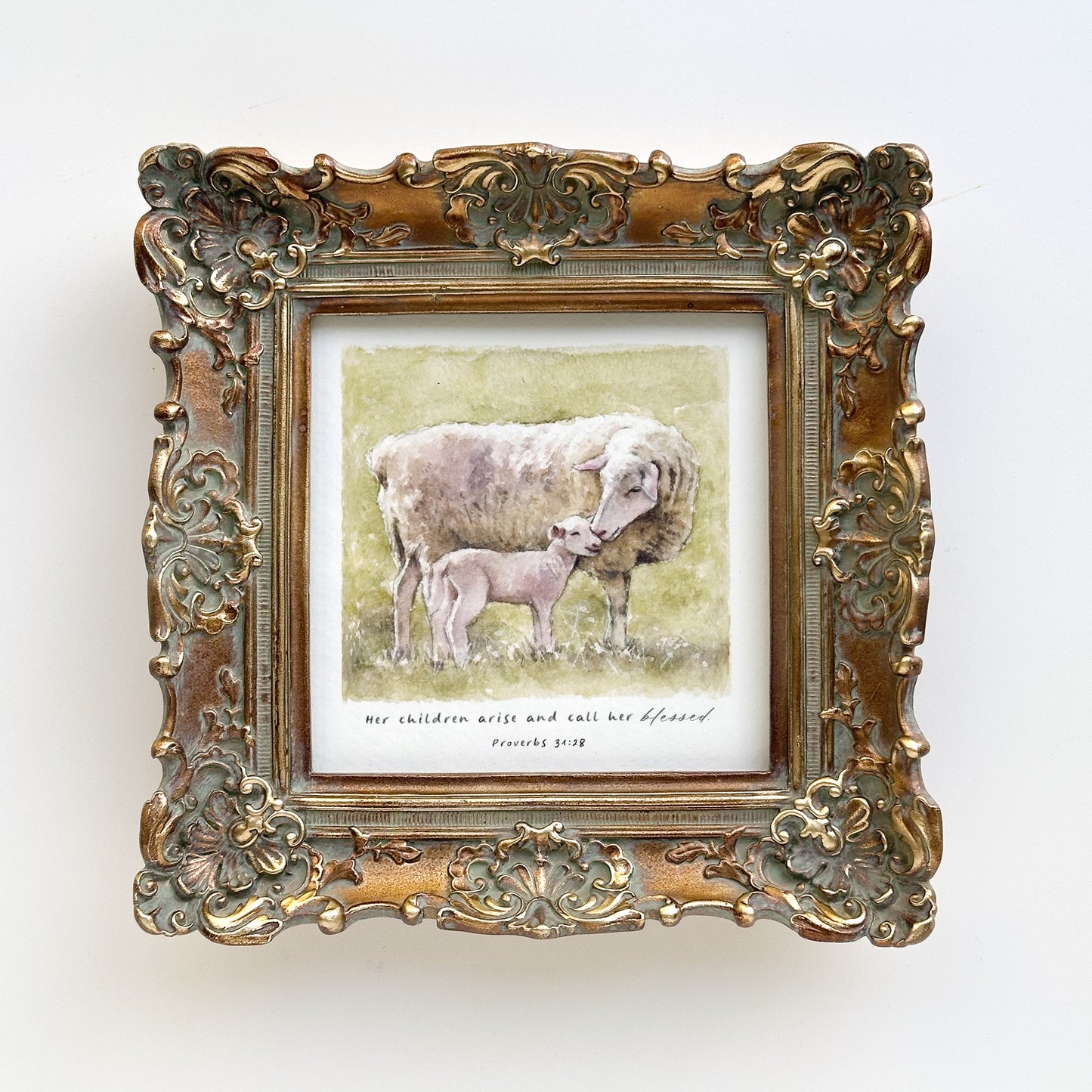 "Her Children Arise and Called Her Blessed" (Mama Sheep & Lamb) - Limited Edition
