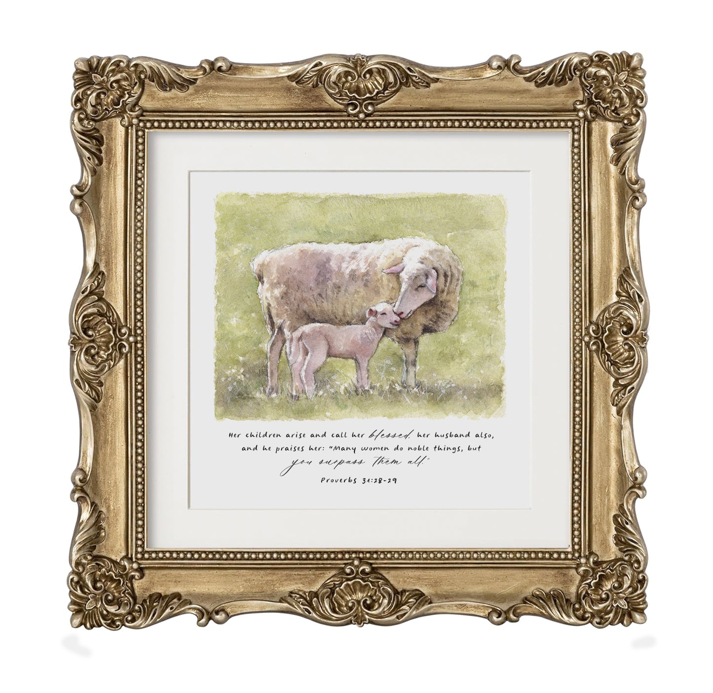"Her Children Arise and Called Her Blessed" (Mama Sheep & Lamb) - Limited Edition